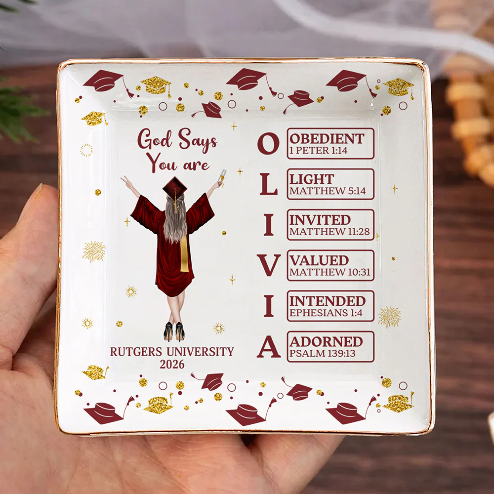 Personalised Cartoon Graduate Character Bible Name Jewellery Dish Graduation Gift for 2026 Graduates HO82 901818 - Image 9