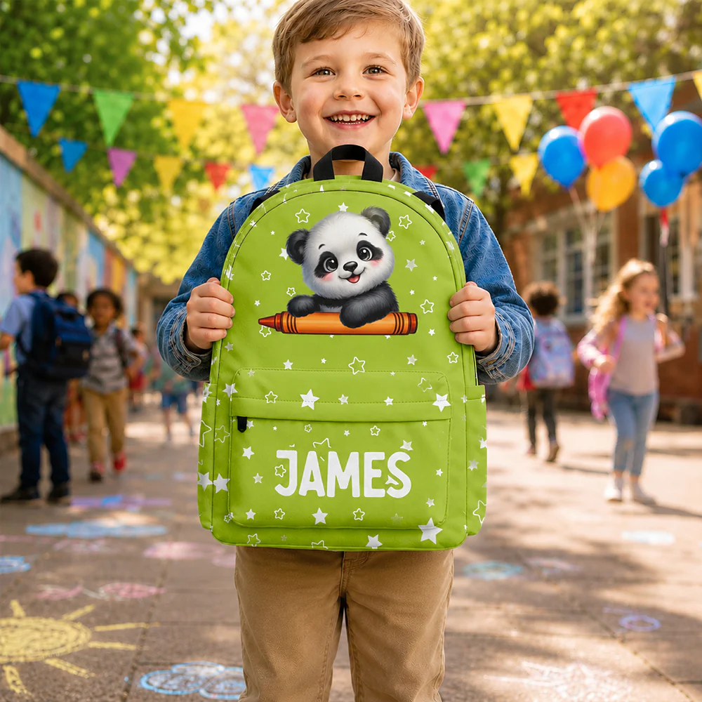 Personalised Cartoon Penguin Raccoon Animals Name Backpack - Birthday Back to School Gift for Boys Girls HO82 902978 - Image 5