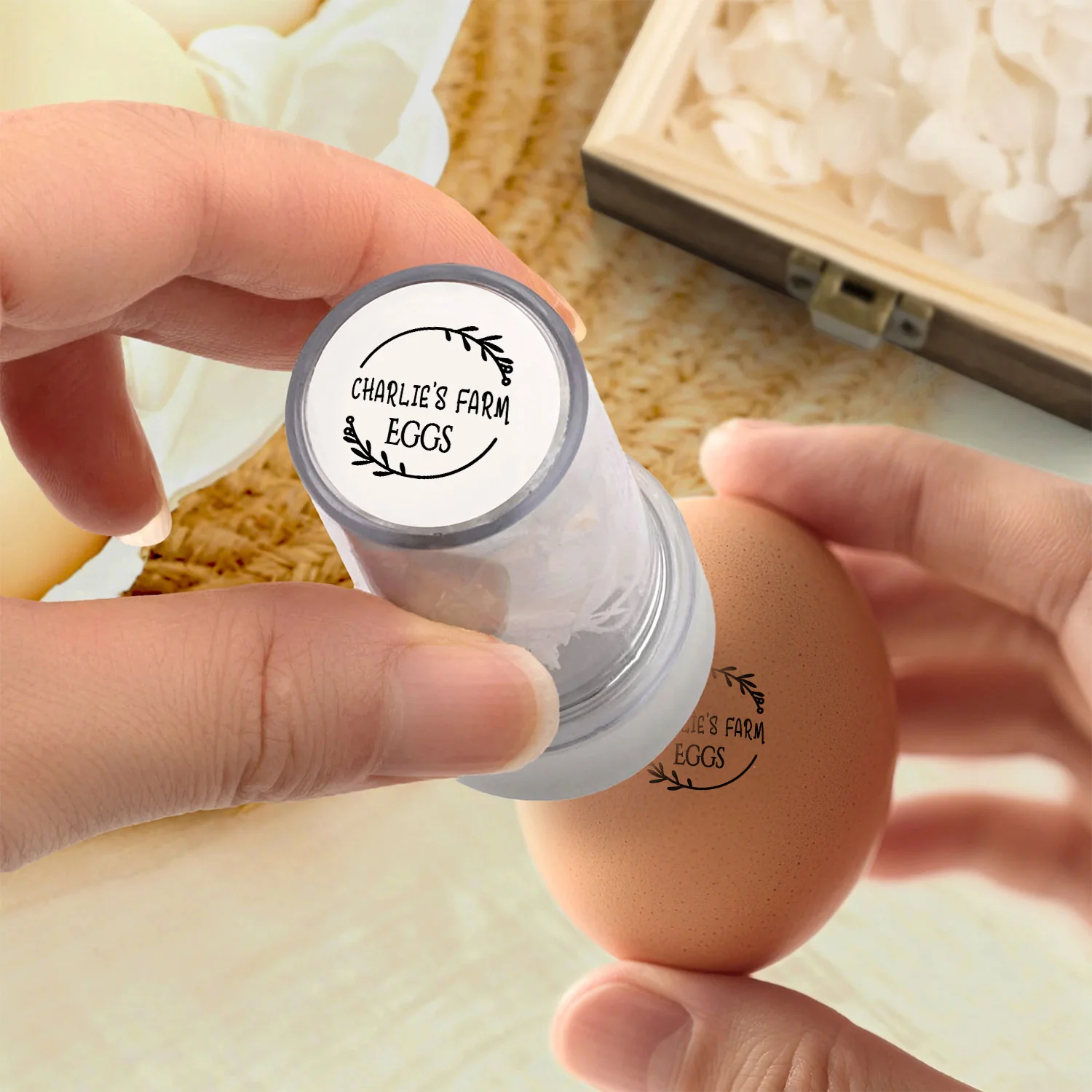 Personalized Chicken Silhouette Egg Stamp Gift for Family Farmer Breeder CH07 896656 - Image 4