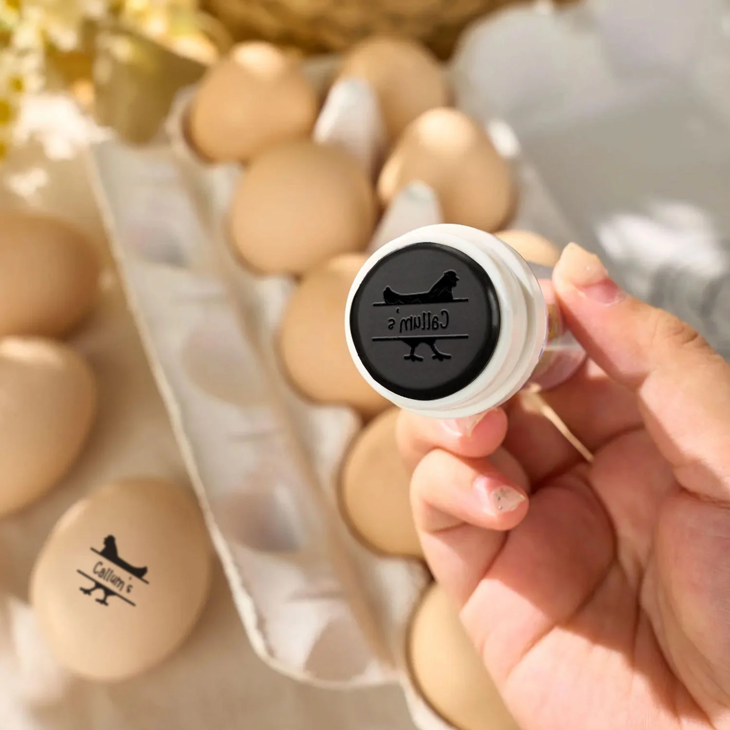 Personalized Chicken Silhouette Egg Stamp Gift for Family Farmer Breeder CH07 896656 - Image 6
