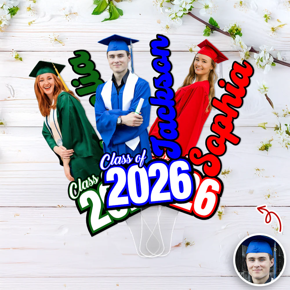 Personalised Class Of Face Fan Party Favor for Graduate LM32 899435 - Image 4