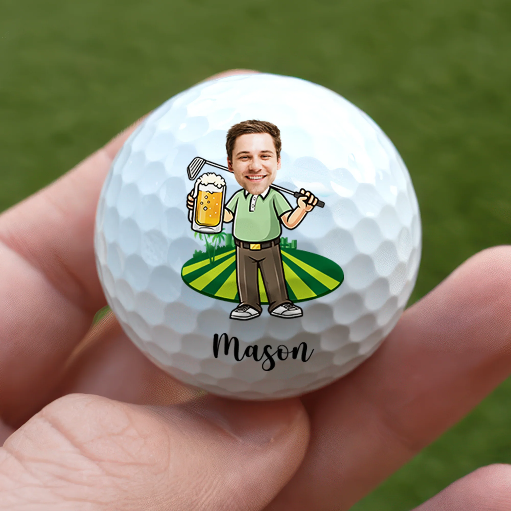 Personalised Colourful Male Female Cartoon Characters Quick Dry Golf Ball with Name Golf Course Sports Accessories Gift for Golf Lovers HO82 900914