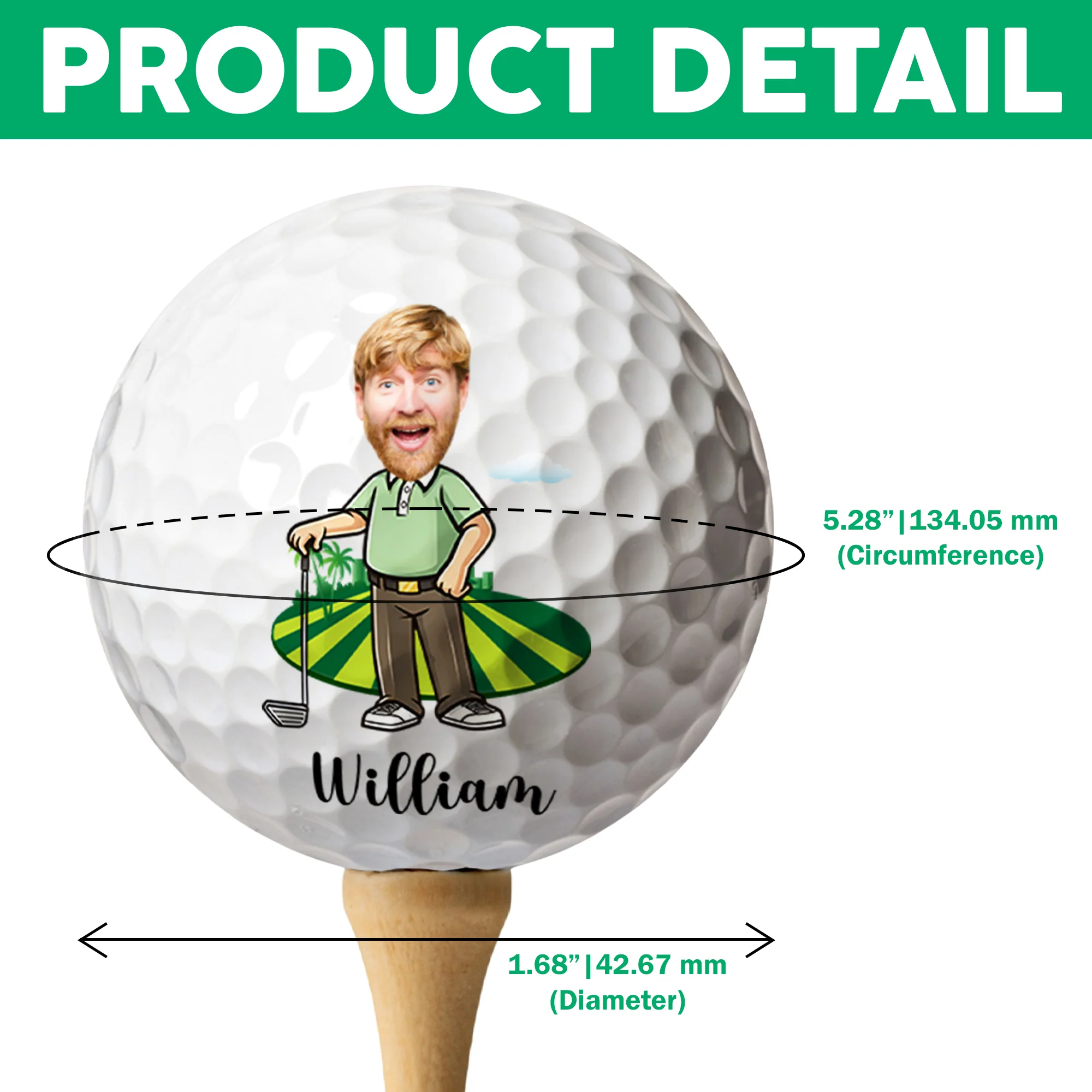 Personalised Colourful Male Female Cartoon Characters Quick Dry Golf Ball with Name Golf Course Sports Accessories Gift for Golf Lovers HO82 900914 - Image 6
