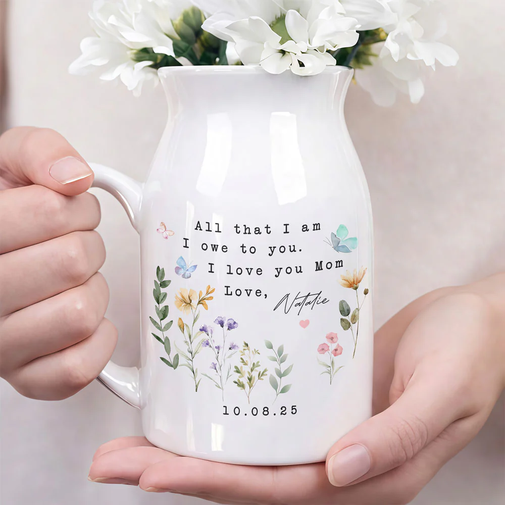 Personalised Mother's Day Floral Flower Vase Gift For Mom HO82 901918 - Image 3