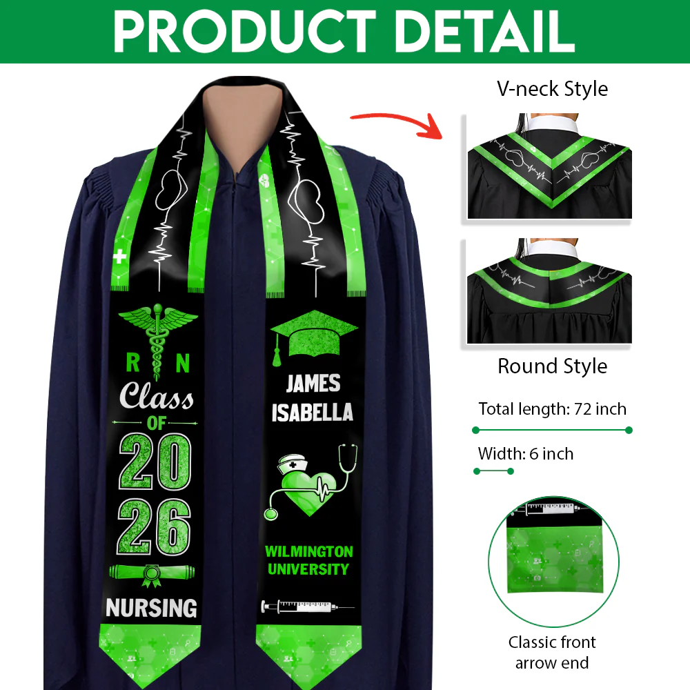 Personalised Nurse Graduation Class Of 2026 Stoles LM32 899329 - Image 6