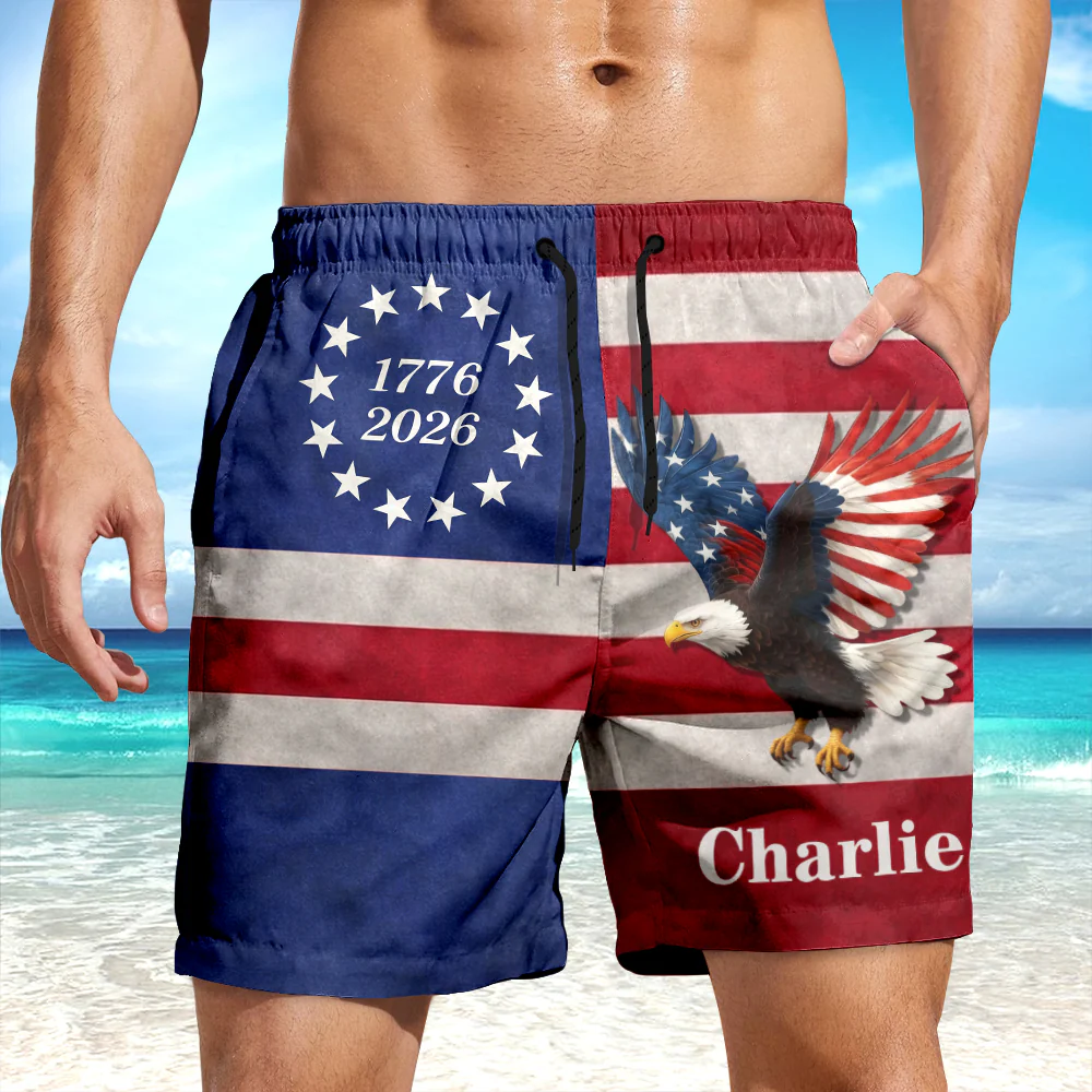 Personalized 250 Years of Freedom 1776-2026 Beach Short HO82 901984 - Image 3