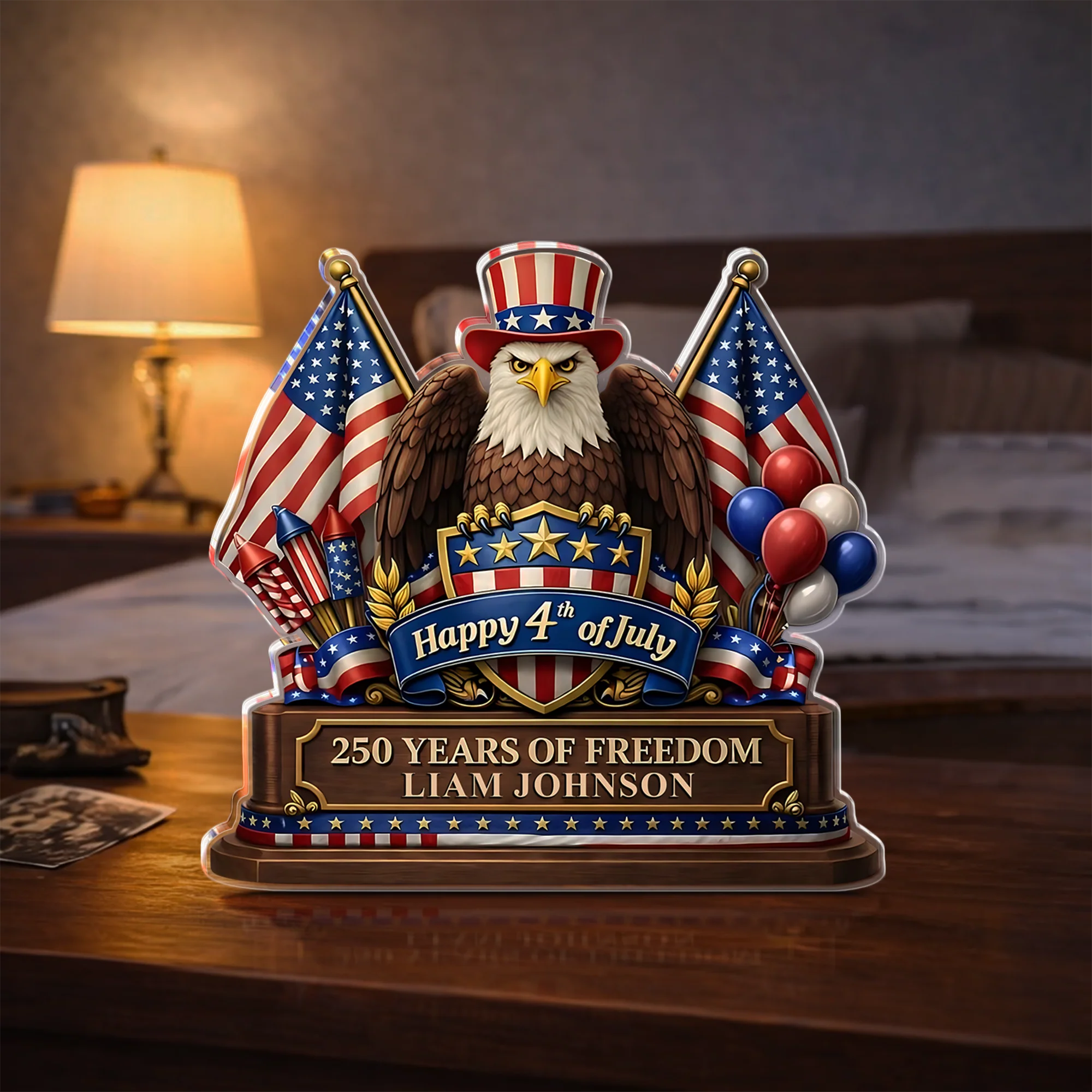 Personalized 250 Years of Freedom Acrylic Block Plaque Happy 4th of July HO82 902842 - Image 2