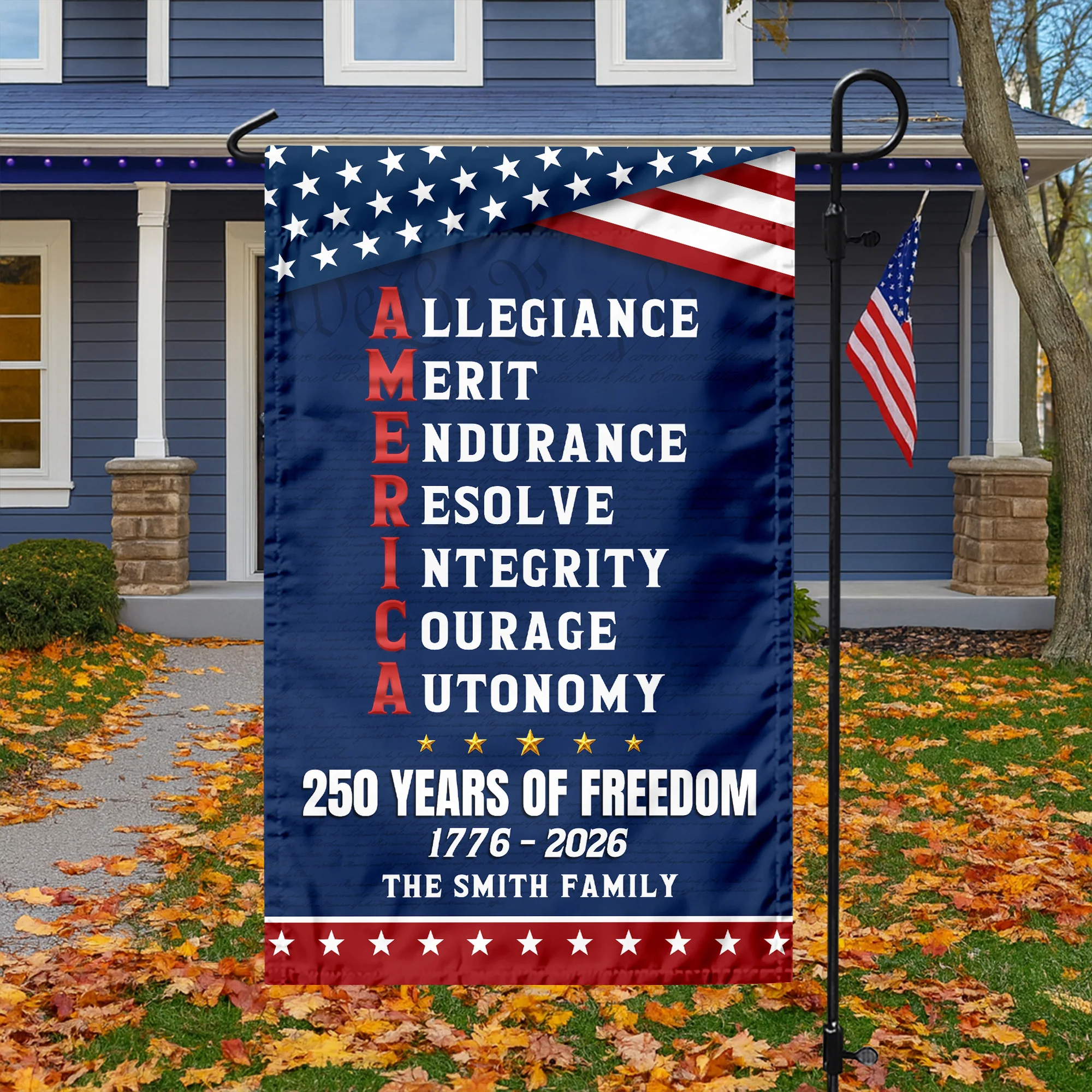 Personalized 250 Years of Freedom American Allegiance Merit Endurance US Garden Flag HO82 902120 - Image 5
