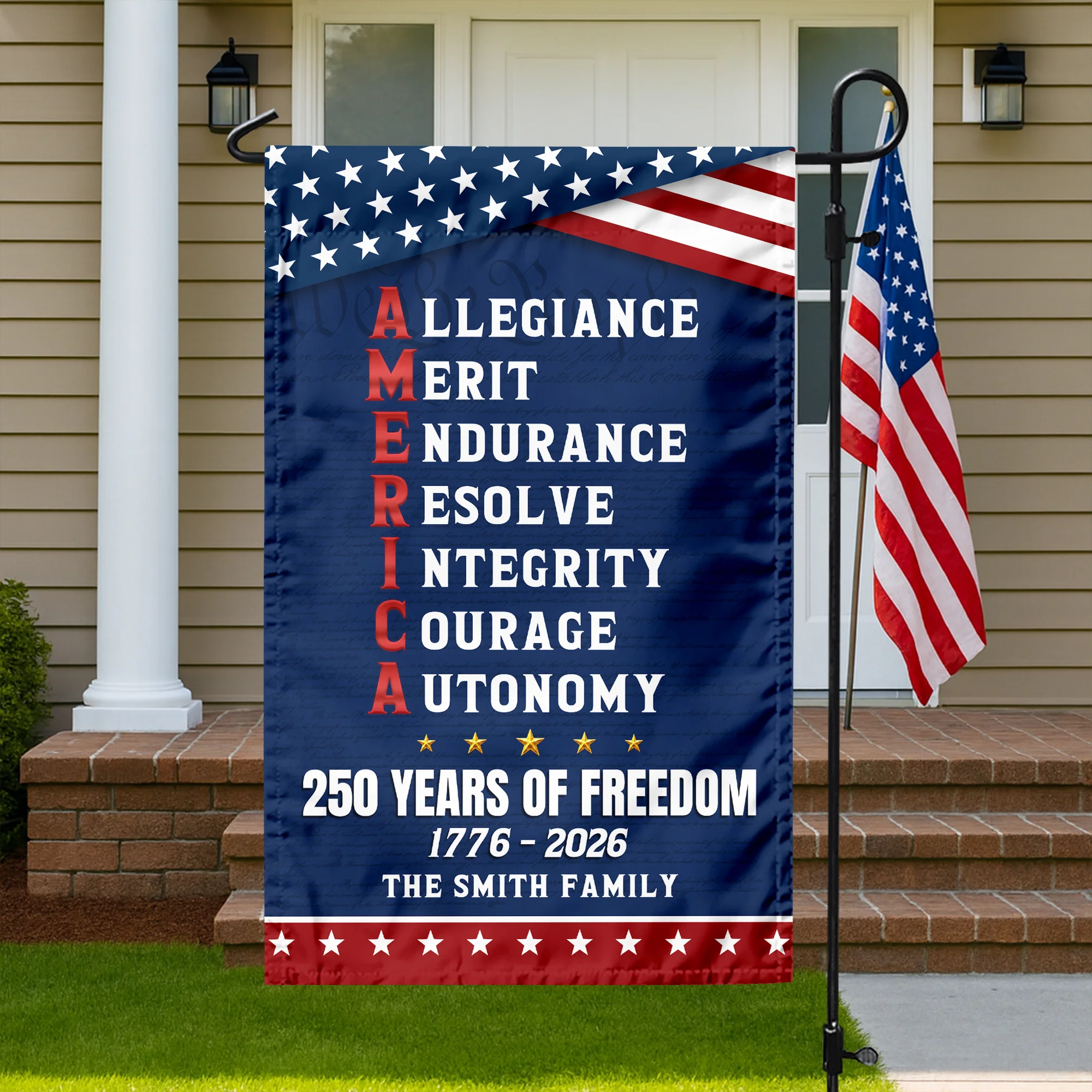 Personalized 250 Years of Freedom American Allegiance Merit Endurance US Garden Flag HO82 902120 - Image 6