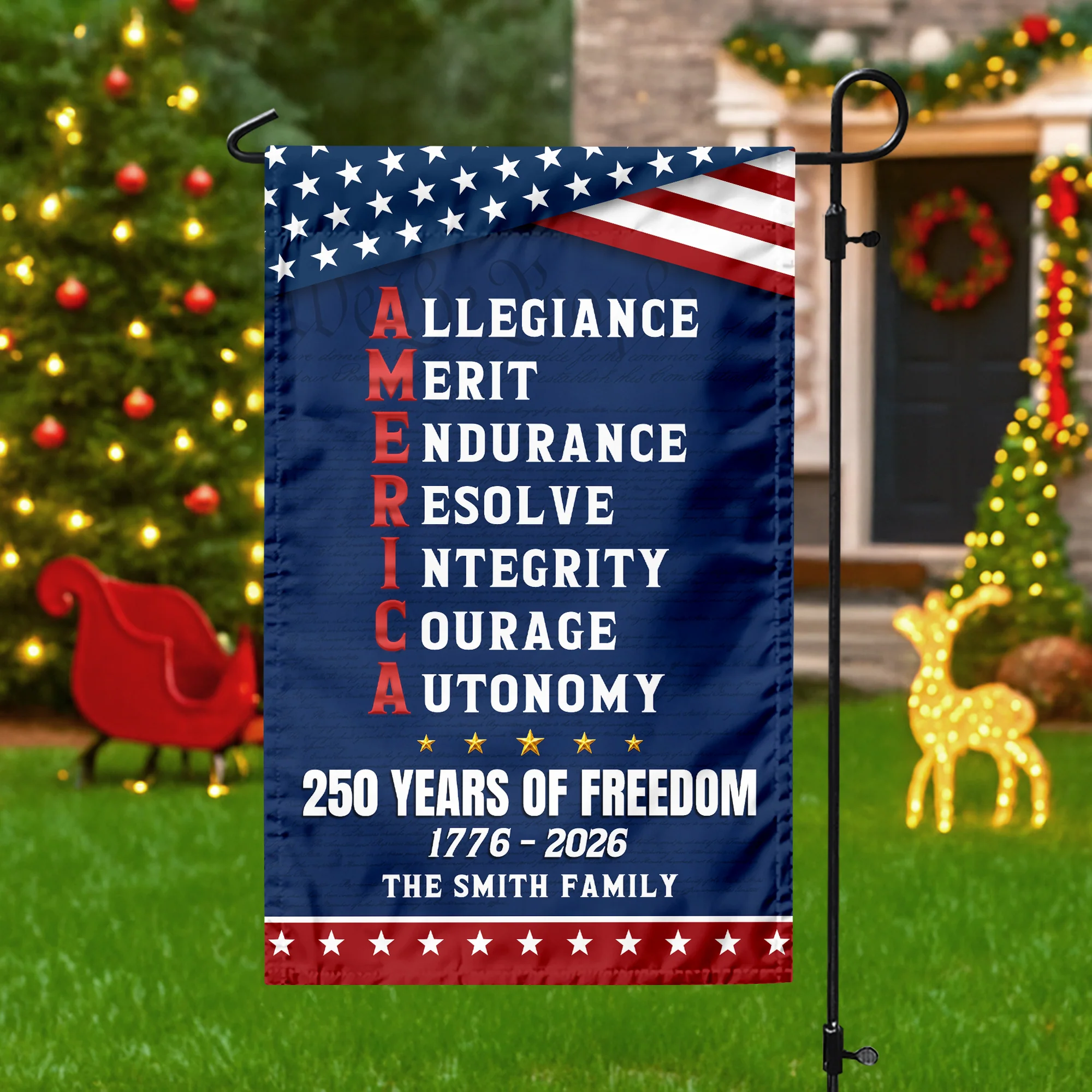 Personalized 250 Years of Freedom American Allegiance Merit Endurance US Garden Flag HO82 902120 - Image 7
