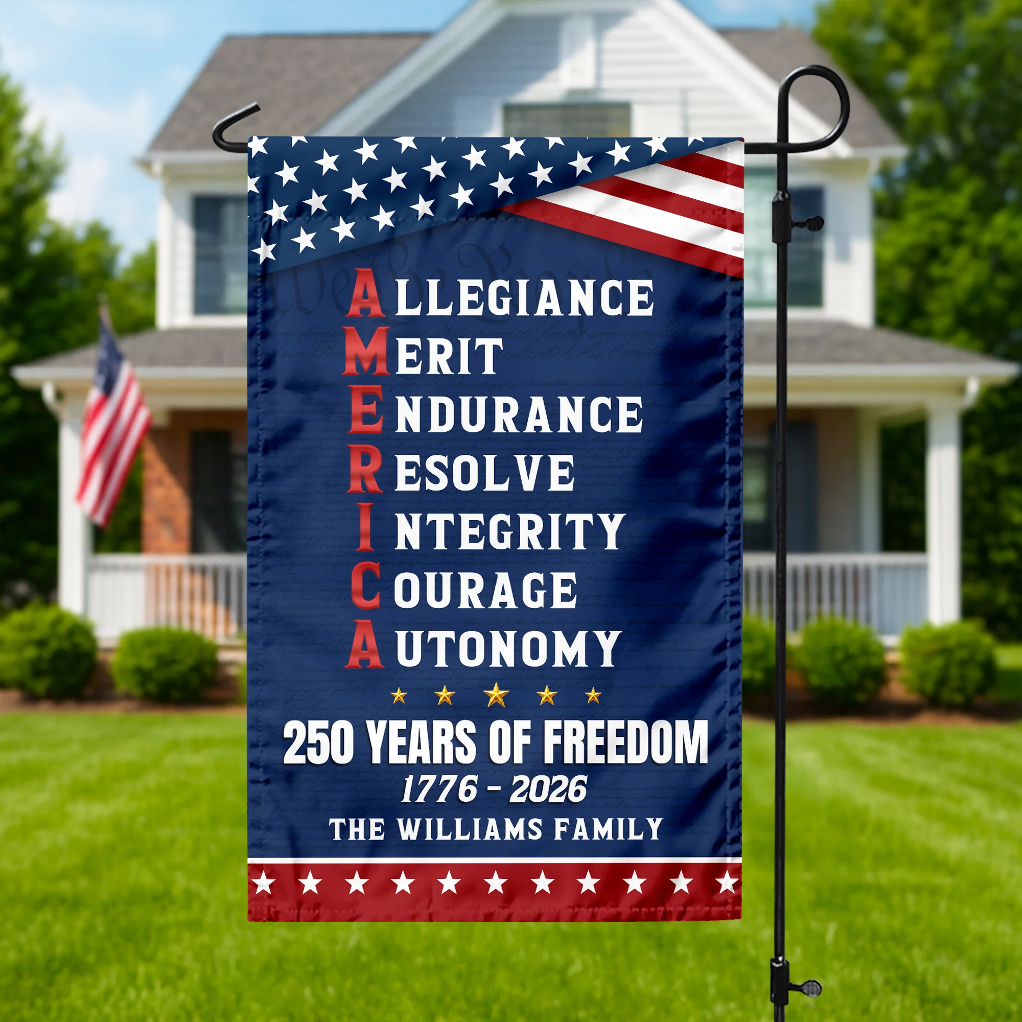 Personalized 250 Years of Freedom American Allegiance Merit Endurance US Garden Flag HO82 902120 - Image 8