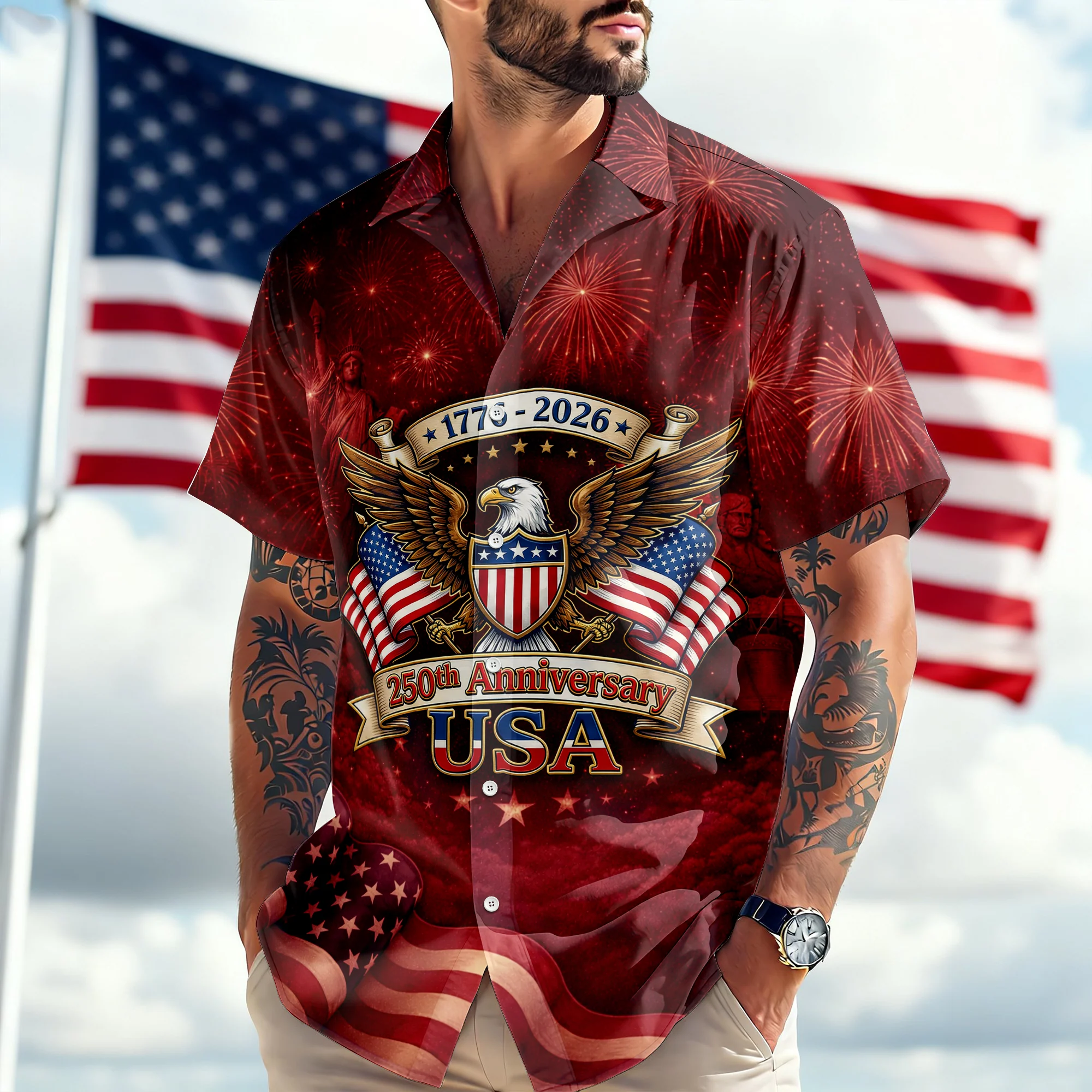 Personalized 250th Anniversary 1776-2026 Hawaii Shirt CH07 910484 - Image 3
