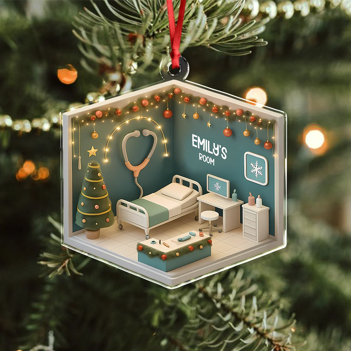 Personalized 2D Flat Acrylic Ornament Christmas Gift for Dental, Nurse, Teacher, Police LM32 895053 - Image 6