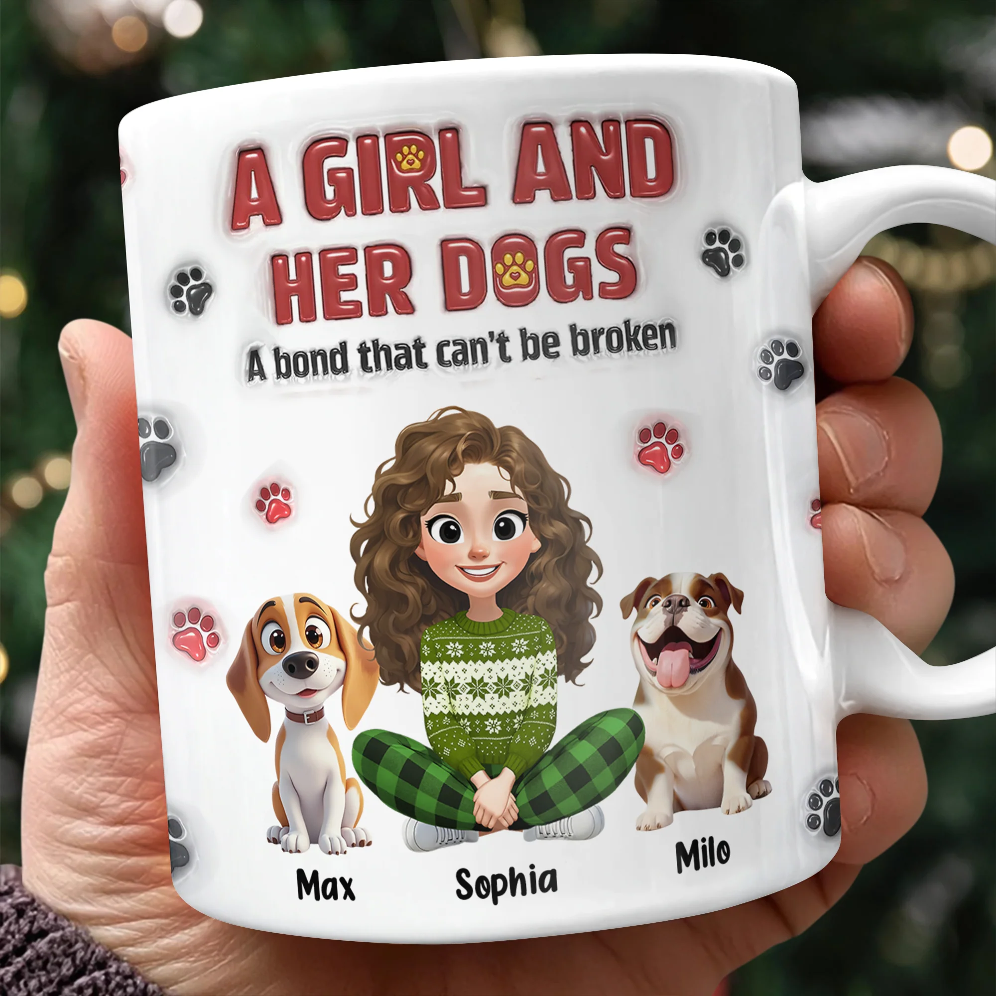 Personalized A Girl And Her Dog Version 3D Inflated Effect Mug HA75 898070 - Image 2