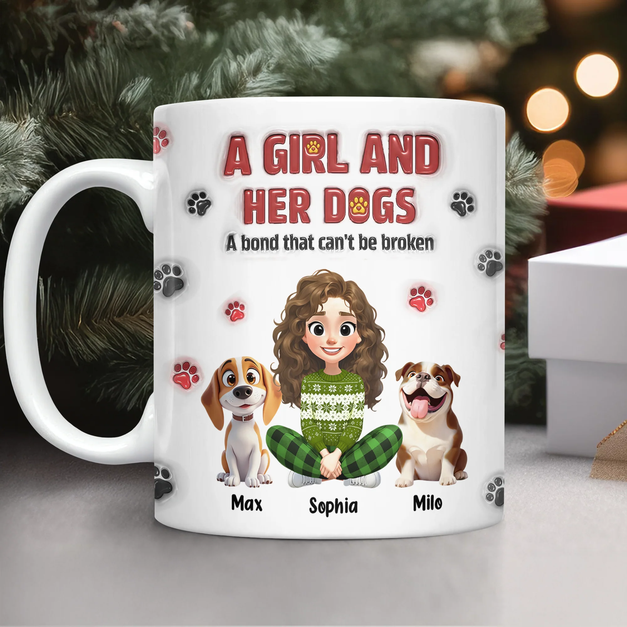 Personalized A Girl And Her Dog Version 3D Inflated Effect Mug HA75 898070 - Image 5