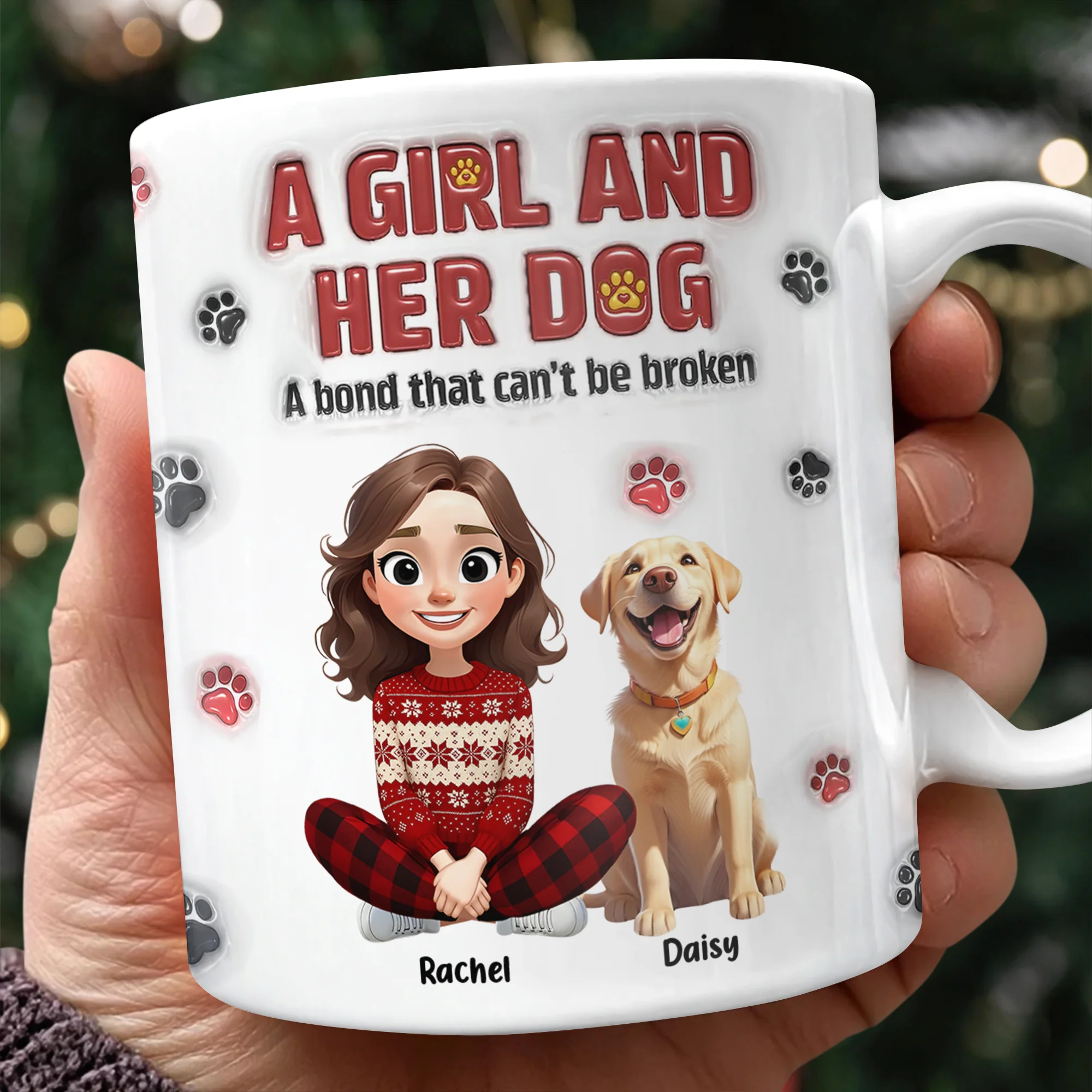 Personalized A Girl And Her Dog Version 3D Inflated Effect Mug HA75 898070 - Image 7