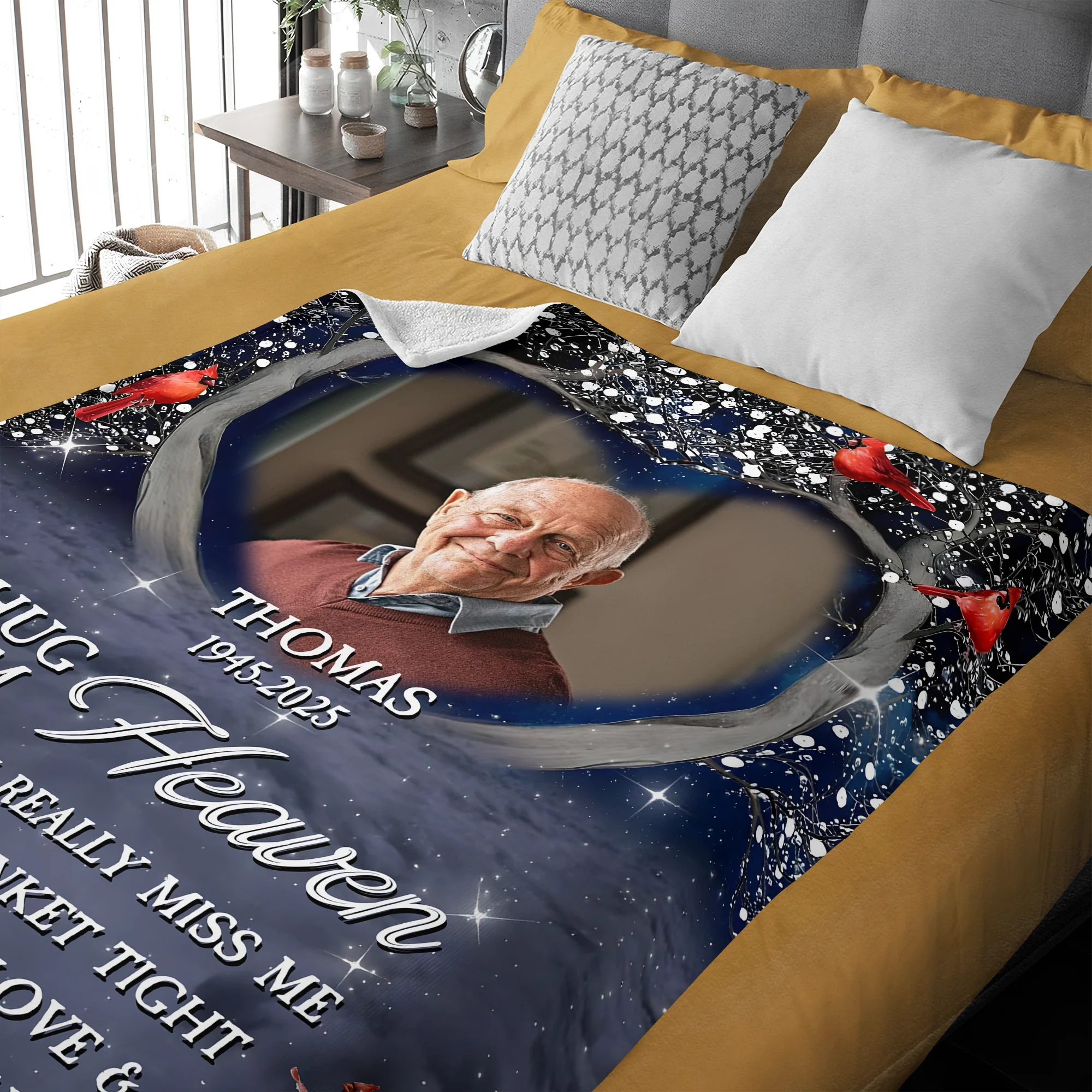 Personalized A Hug From Heaven Custom Photo Memorial  Blanket CH07 896454 - Image 10