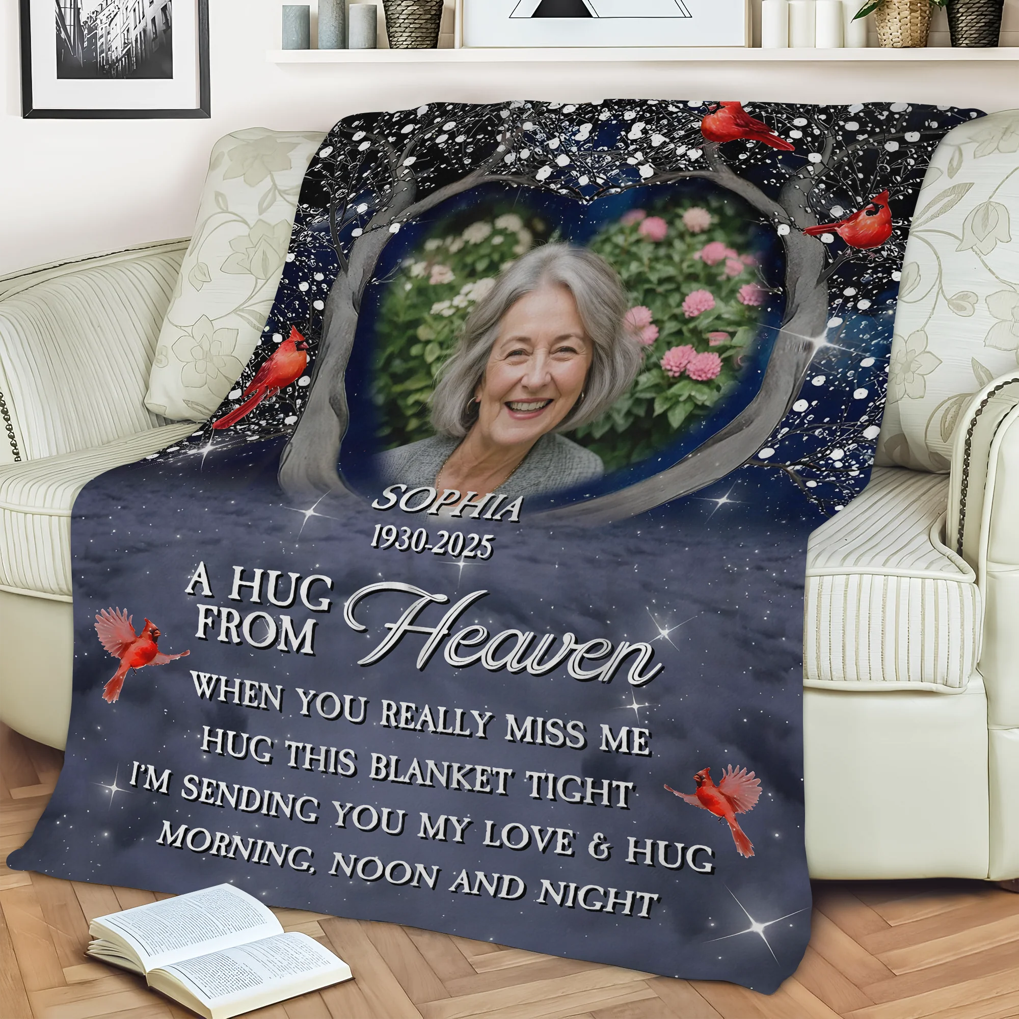Personalized A Hug From Heaven Custom Photo Memorial  Blanket CH07 896454 - Image 12