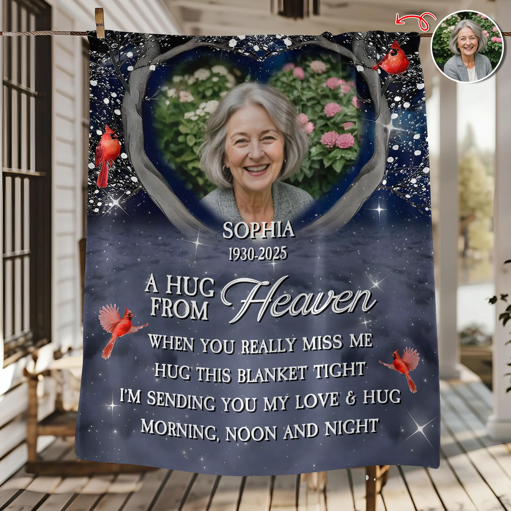 Personalized A Hug From Heaven Custom Photo Memorial  Blanket CH07 896454 - Image 14