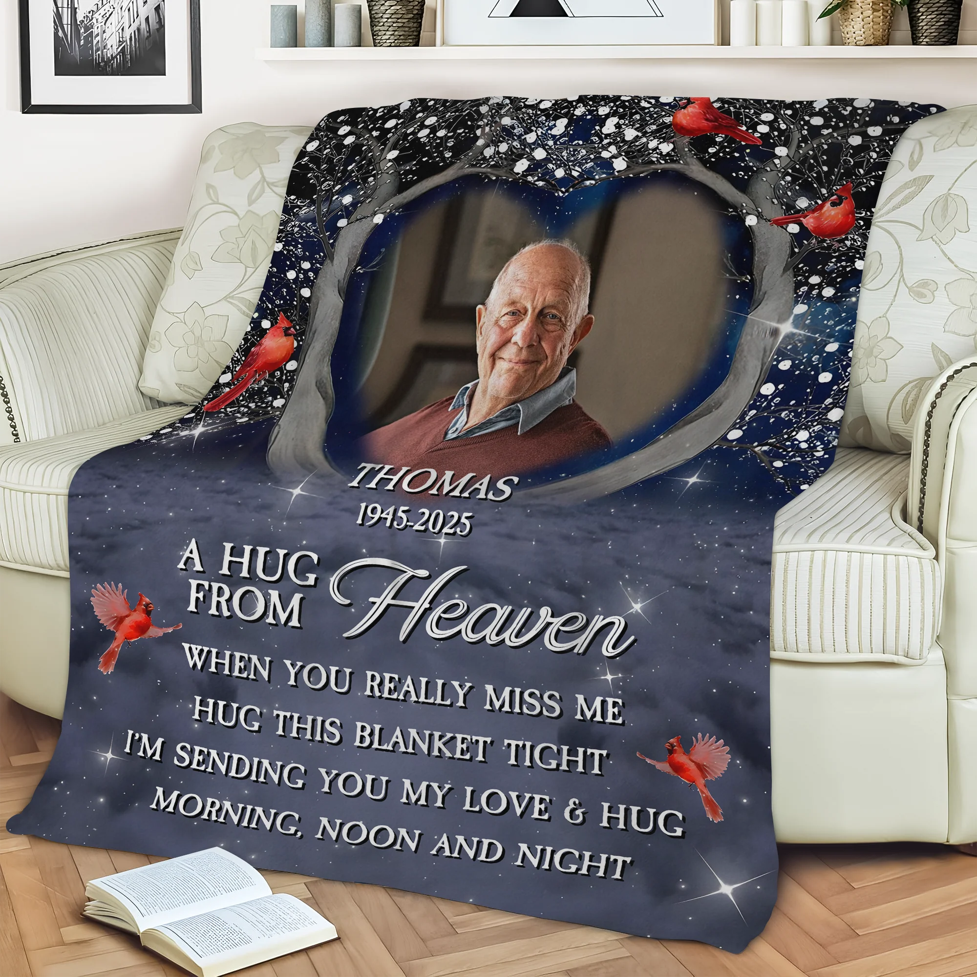 Personalized A Hug From Heaven Custom Photo Memorial  Blanket CH07 896454 - Image 4