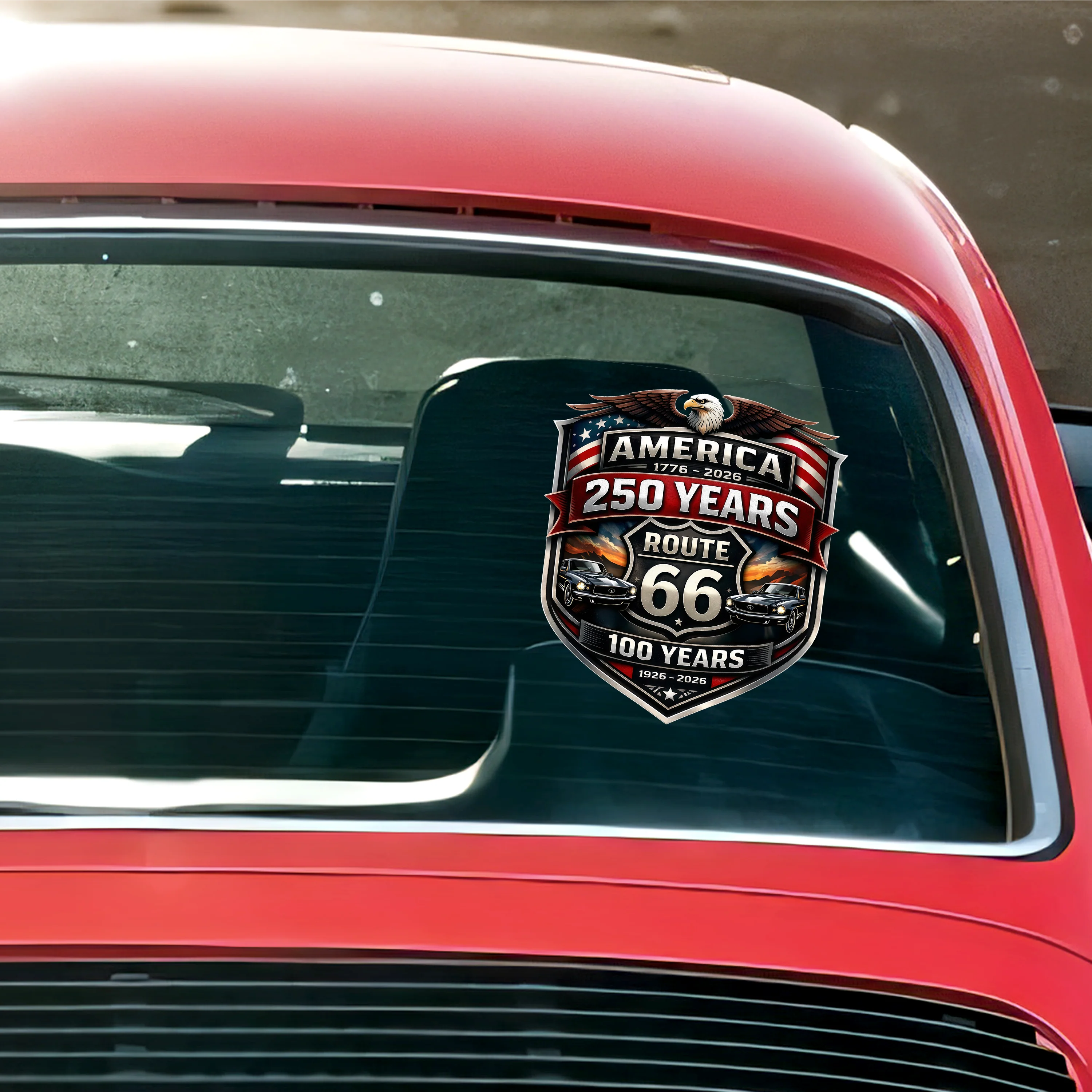 Personalized America 250 & 100 Years of Route 66 Car Window Decal Sticker CH07 910612 - Image 6