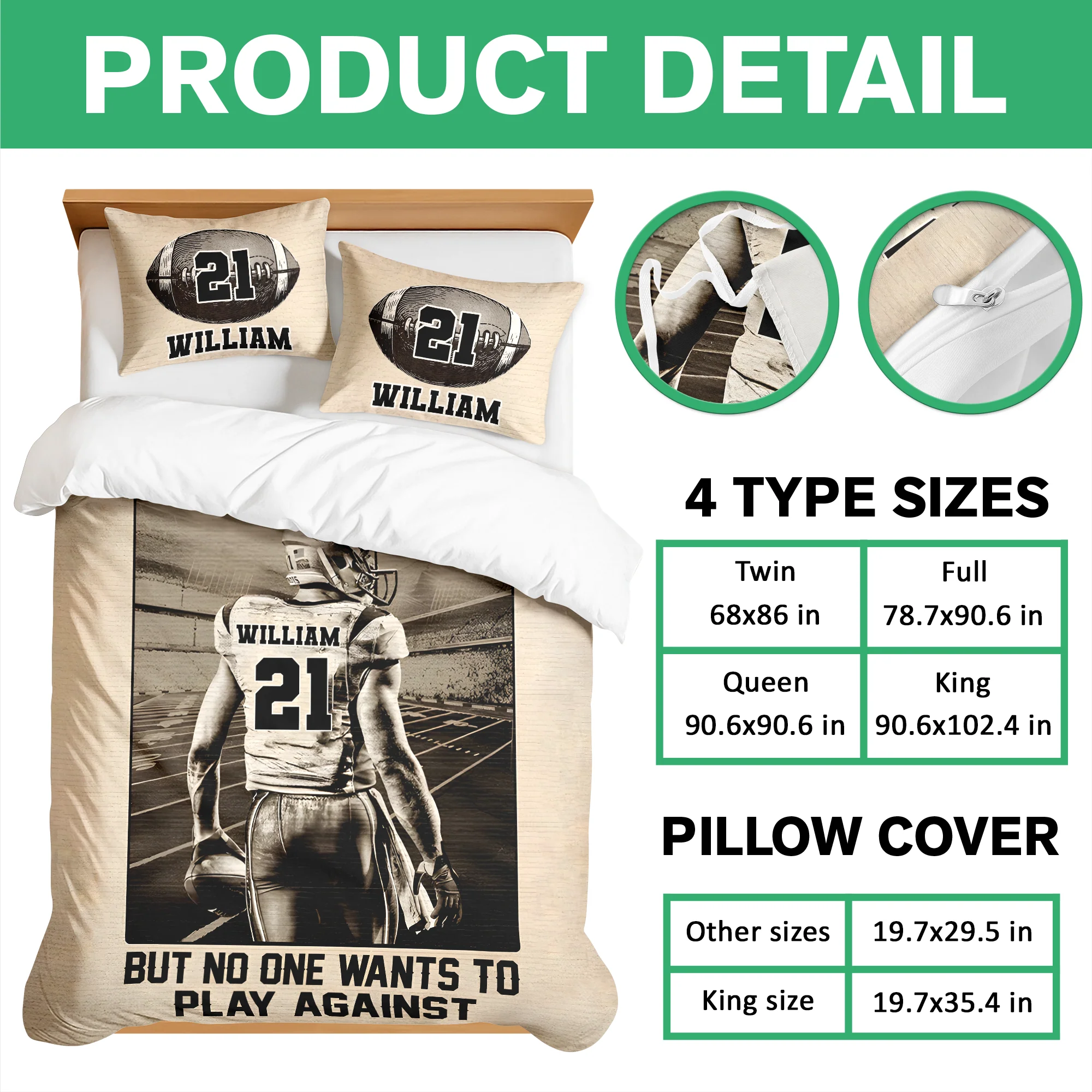 Personalized American Football Player Quilt Bedding Set - Be The One Everyone Wants To Watch CH07 899712 - Image 6