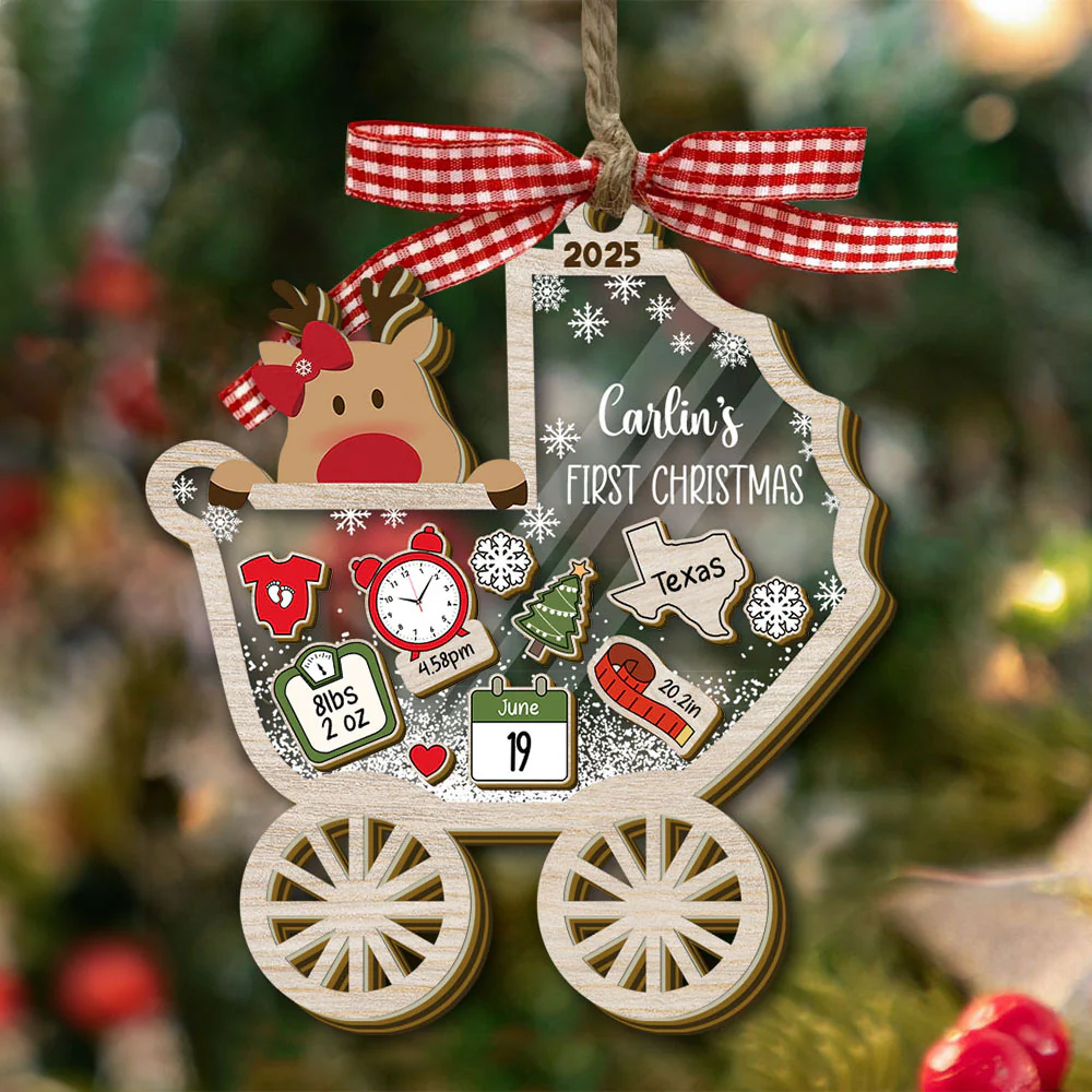 Personalized Baby's First Christmas Shaker Ornament LM32 895801 - Image 2