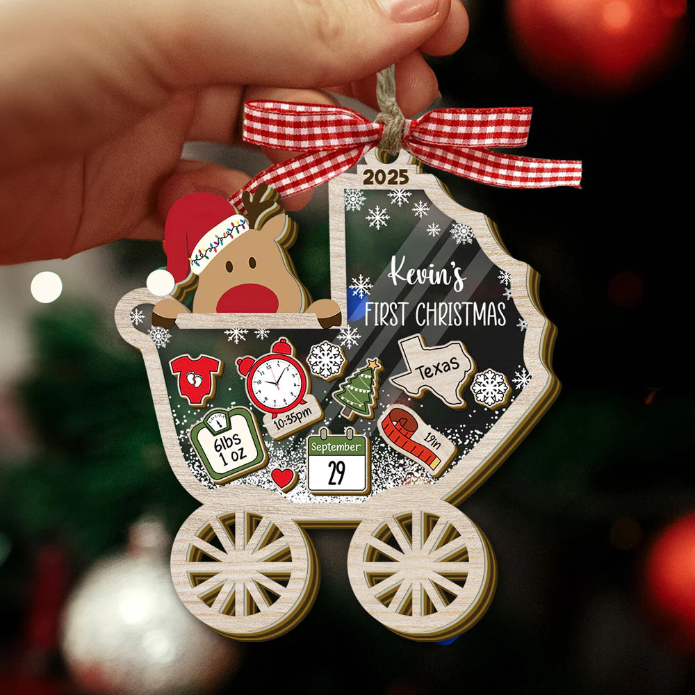 Personalized Baby's First Christmas Shaker Ornament LM32 895801 - Image 4