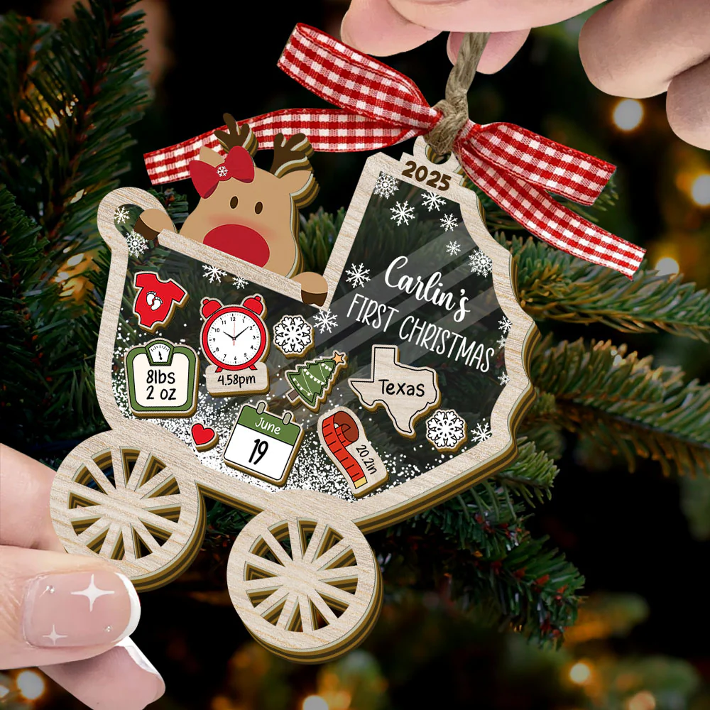 Personalized Baby's First Christmas Shaker Ornament LM32 895801 - Image 6