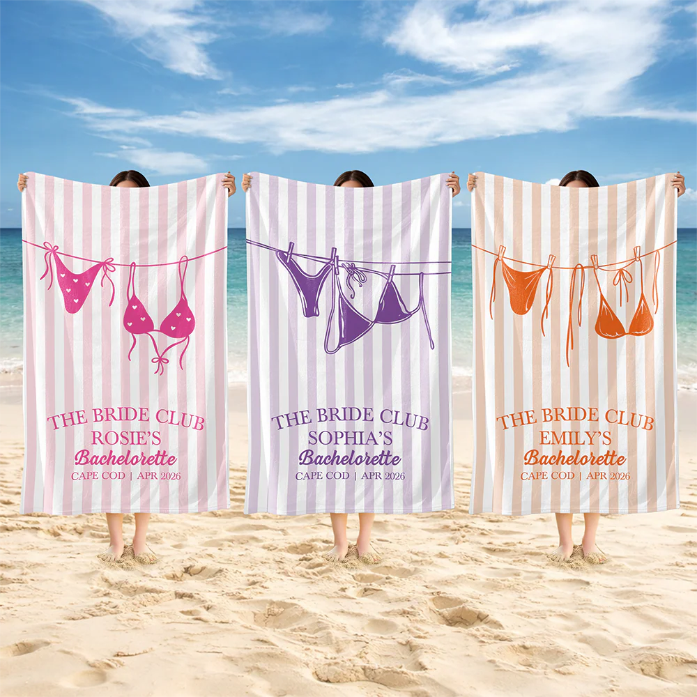 Personalized Bachelorette Beach Towel – Last Toast on the Coast Girls Trip Towel CH07 911262 - Image 6