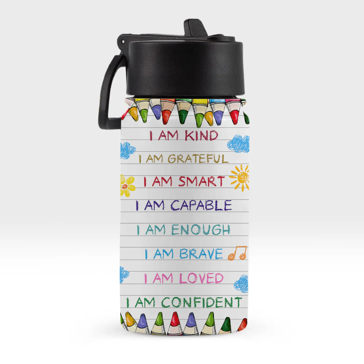 Personalized Back To School I Am Kind Kids Water Bottle With Straw TH10 894187 - Image 8