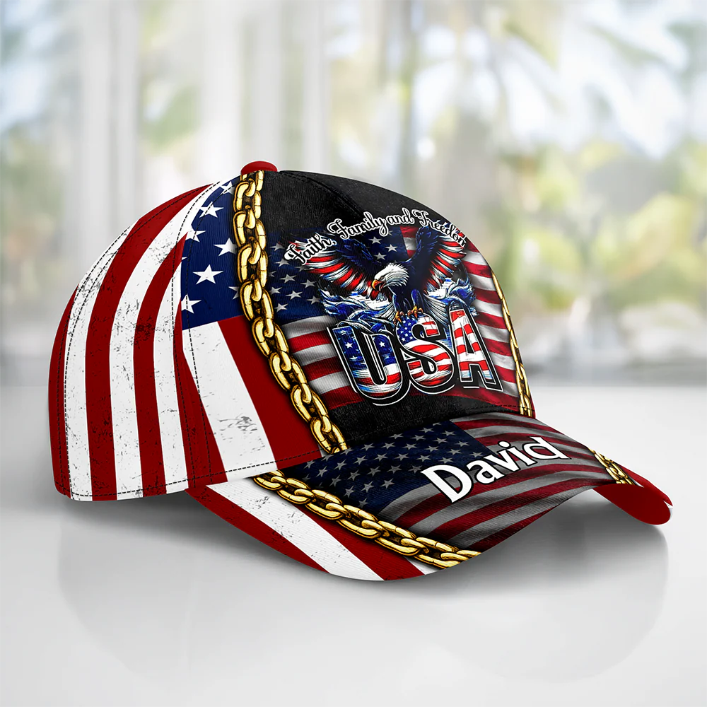 Personalized Bald Eagle USA Flag 250th Anniversary Classic Cap CH07 911280 - Image 2