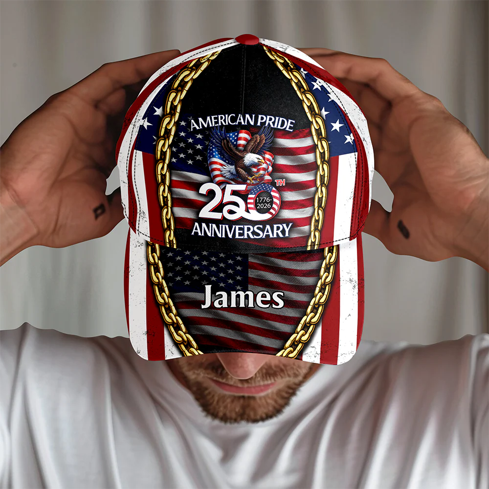 Personalized Bald Eagle USA Flag 250th Anniversary Classic Cap CH07 911280 - Image 3
