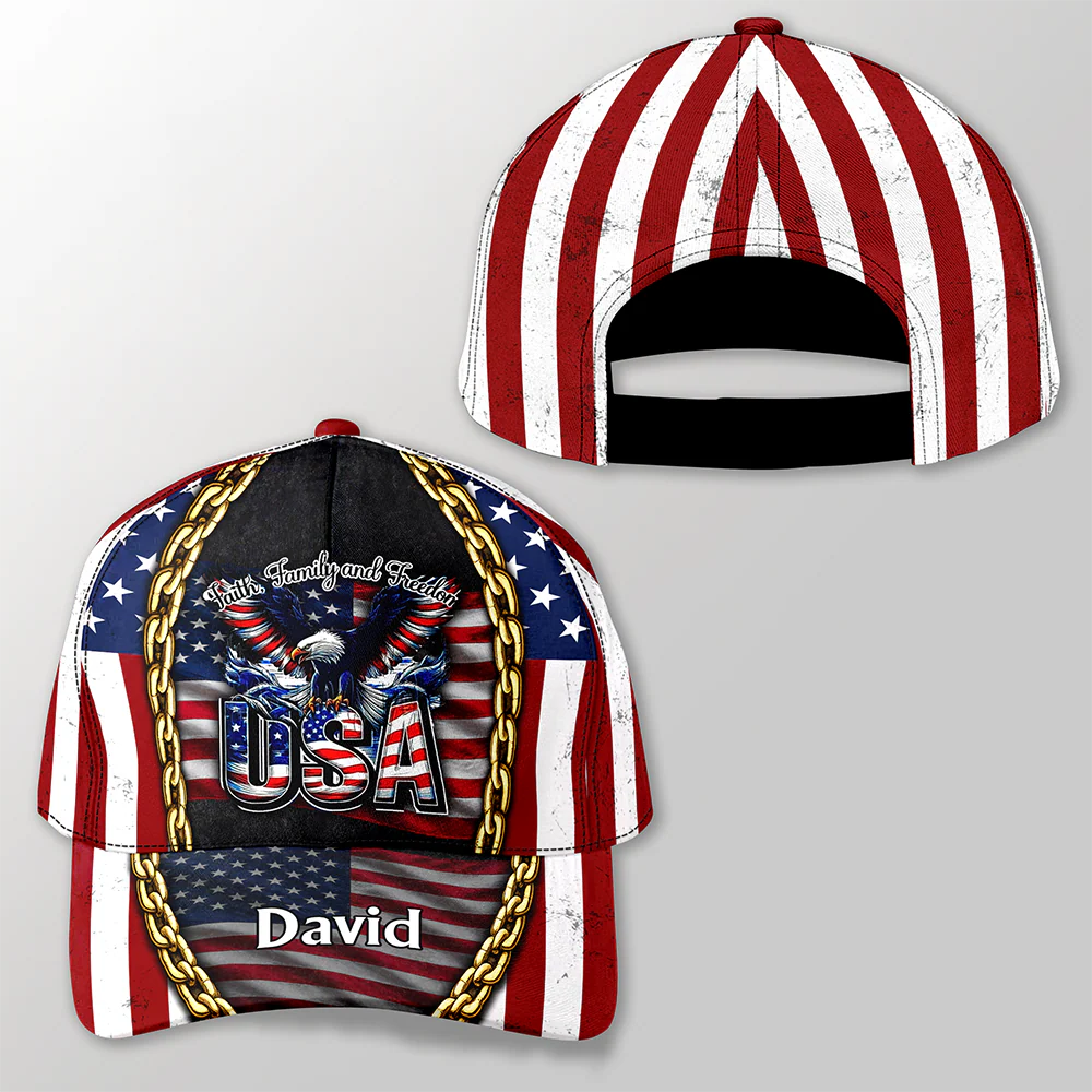 Personalized Bald Eagle USA Flag 250th Anniversary Classic Cap CH07 911280 - Image 5