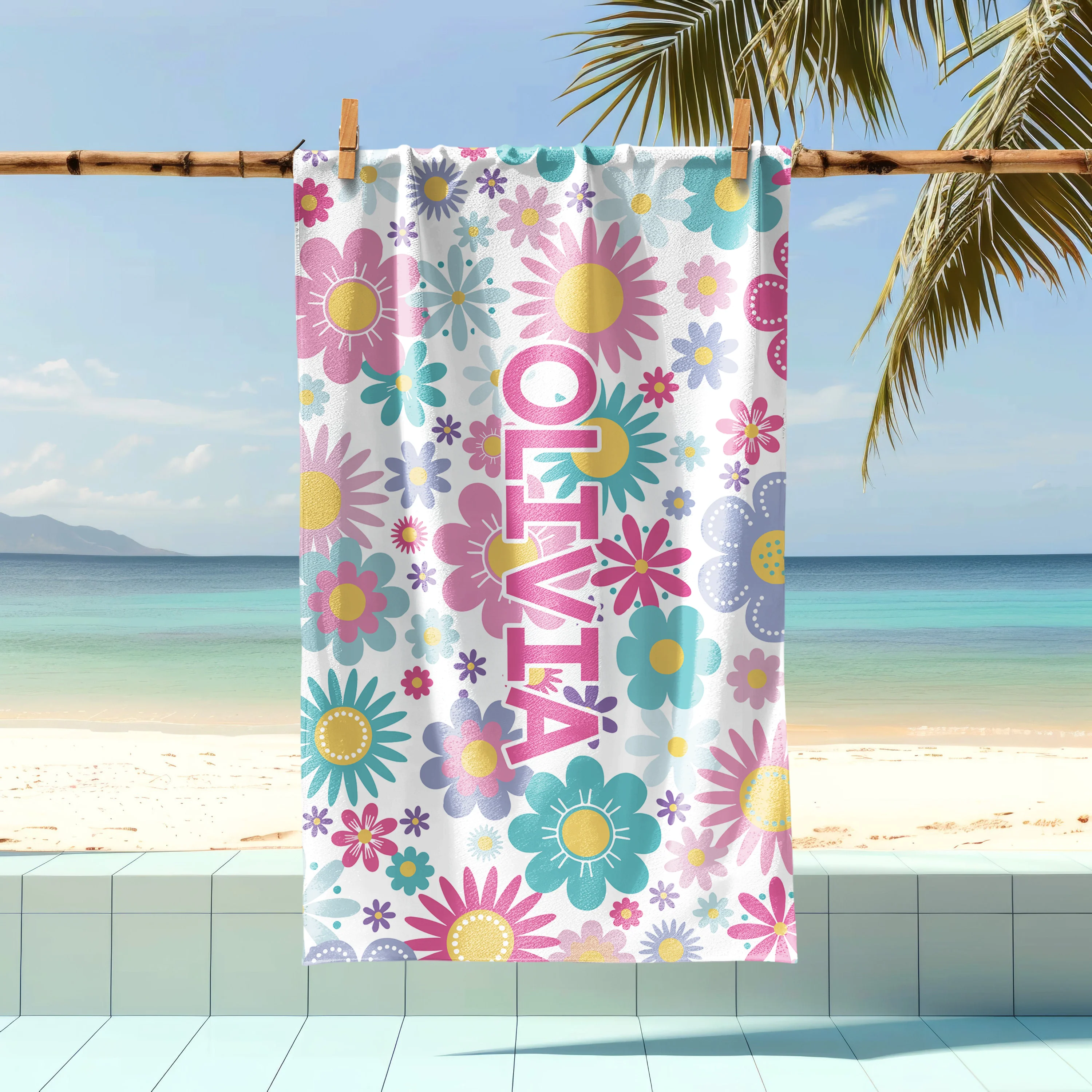 Personalized Beach Towel - Vacation Gear - For Beach, Pool, Camp, Vacation - Customize with Name HO82 894160 - Image 5