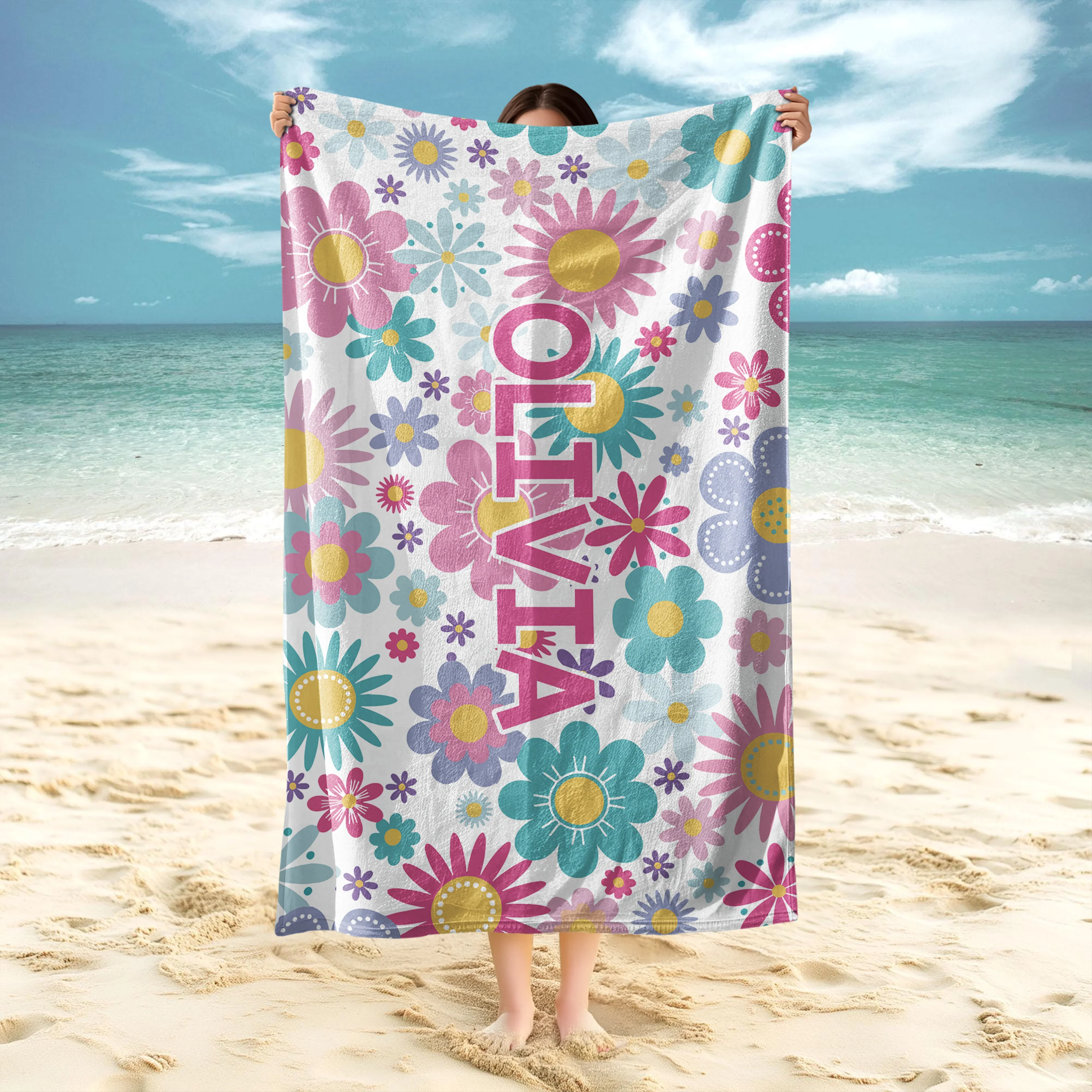 Personalized Beach Towel - Vacation Gear - For Beach, Pool, Camp, Vacation - Customize with Name HO82 894160 - Image 6