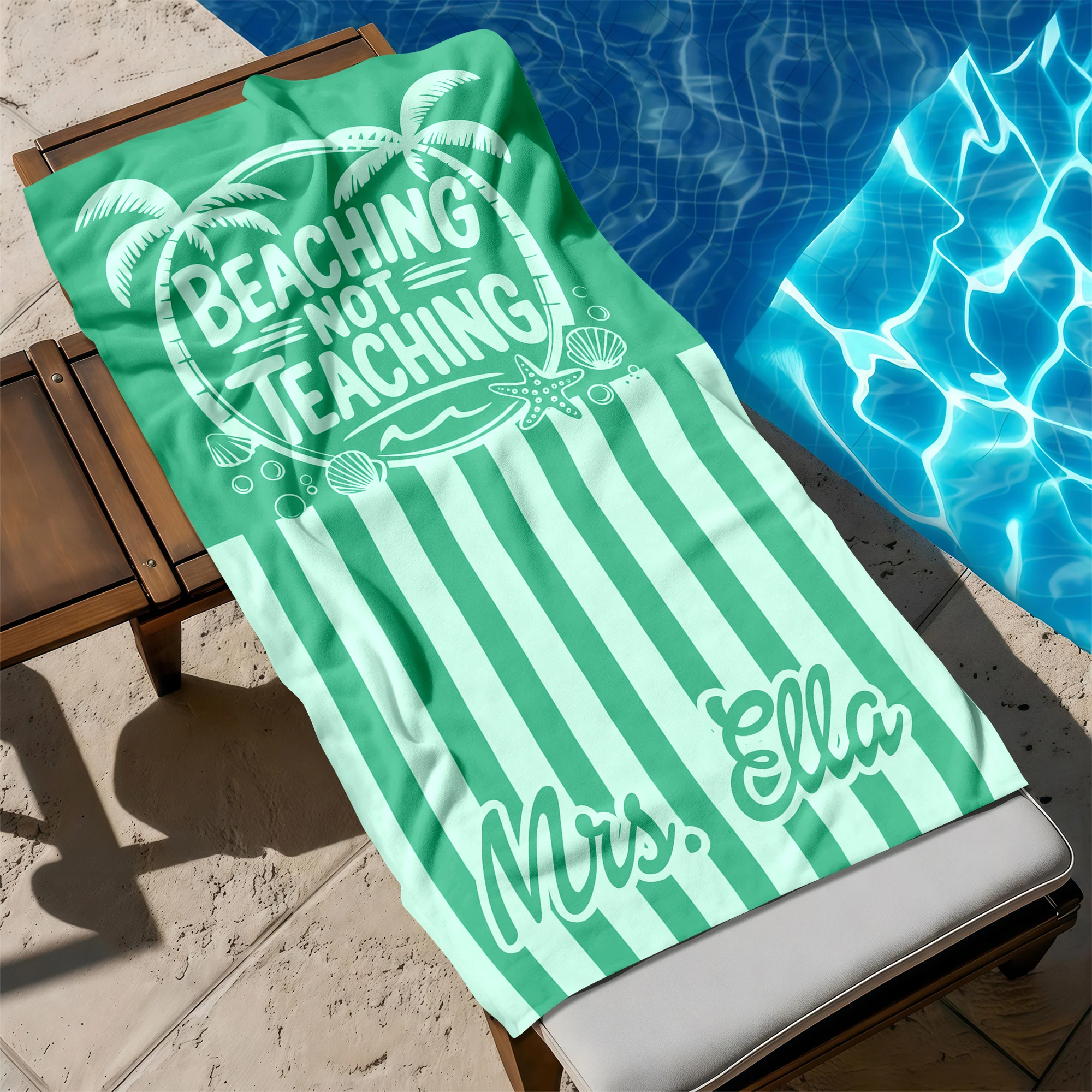 Personalized Beaching Not Teaching Towel, Funny Teacher Summer Beach Towel CH07 911400 - Image 5