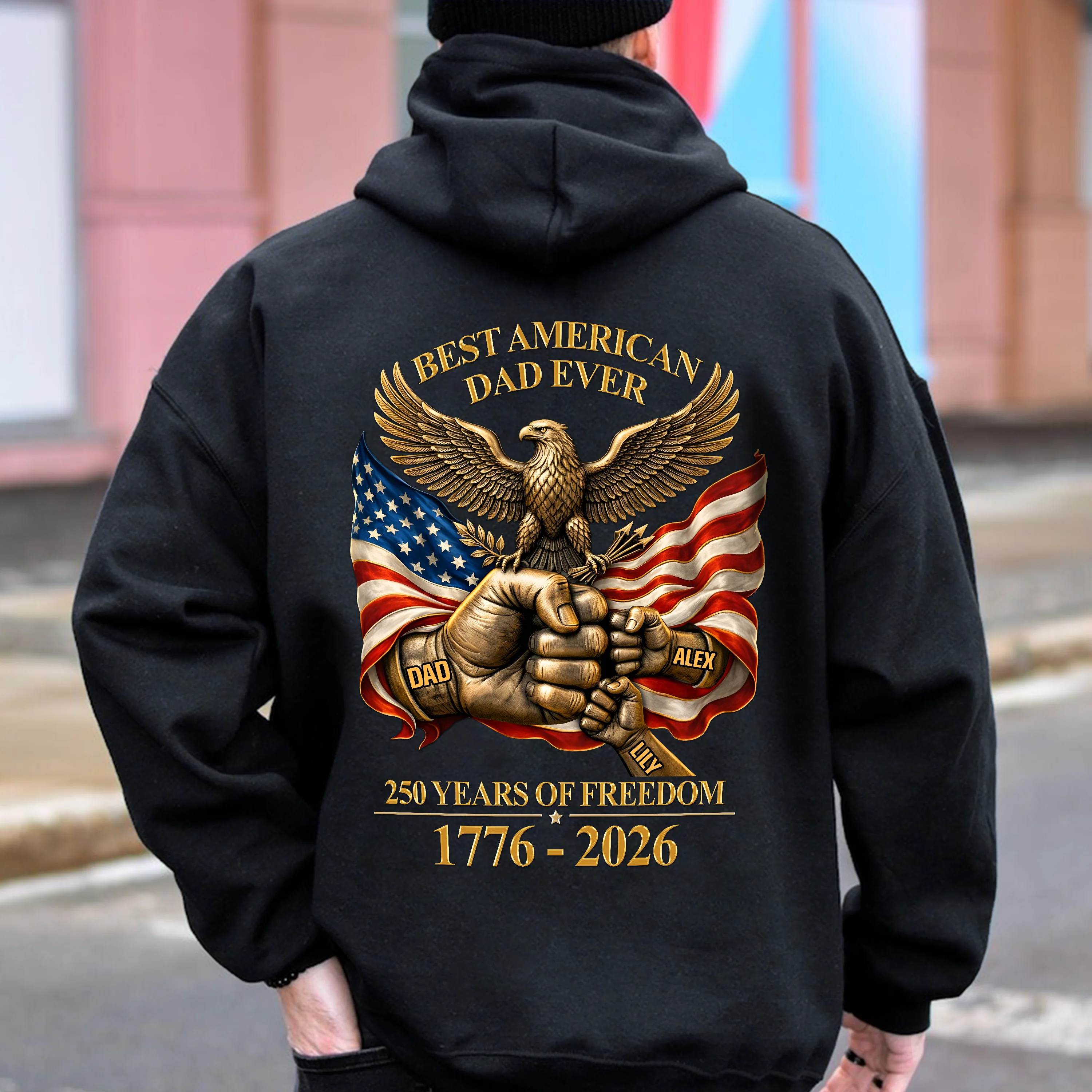 Personalized Best American Dad Ever 250 Years Of Freedom Back Shirt CH07 911000 - Image 3