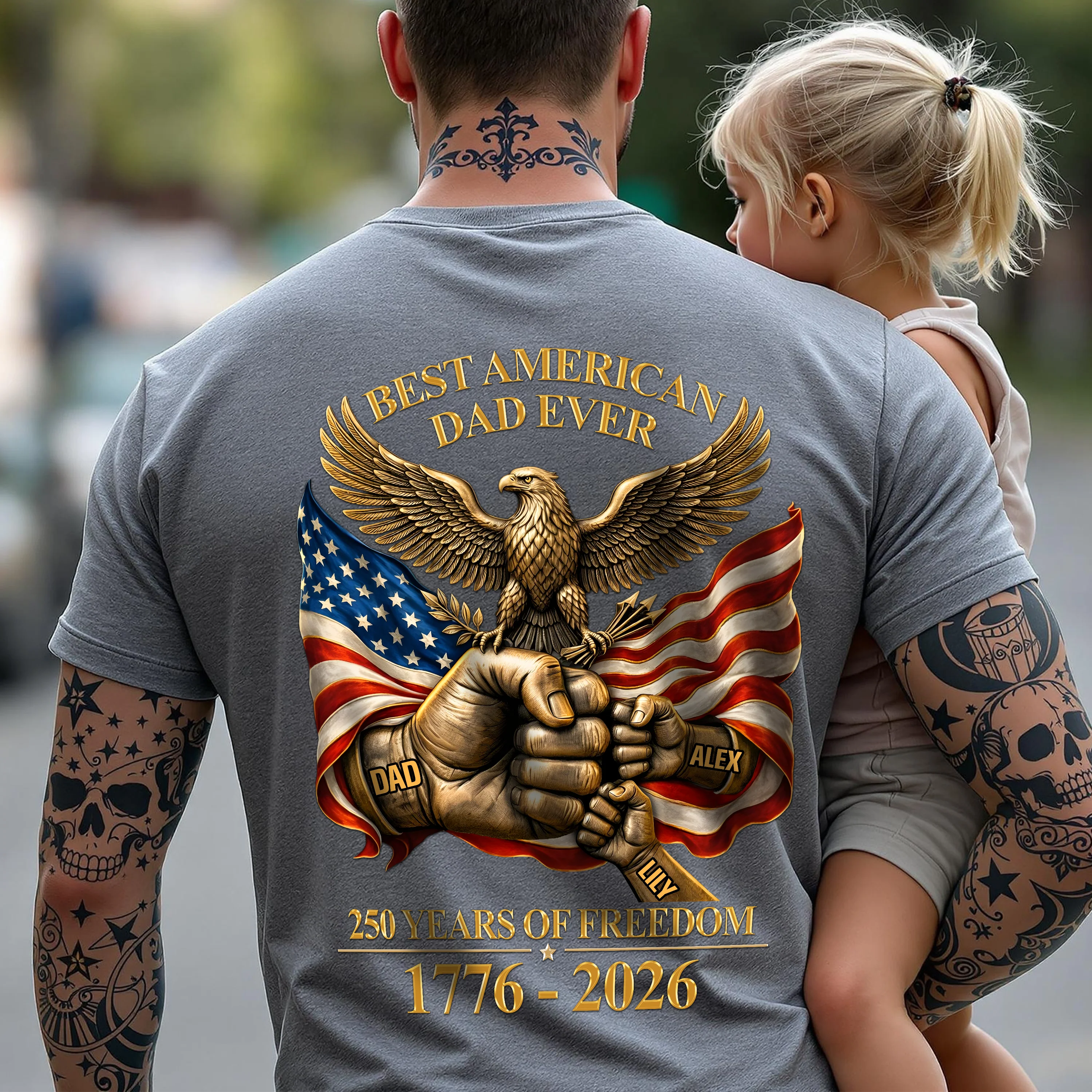 Personalized Best American Dad Ever 250 Years Of Freedom Back Shirt CH07 911000 - Image 5