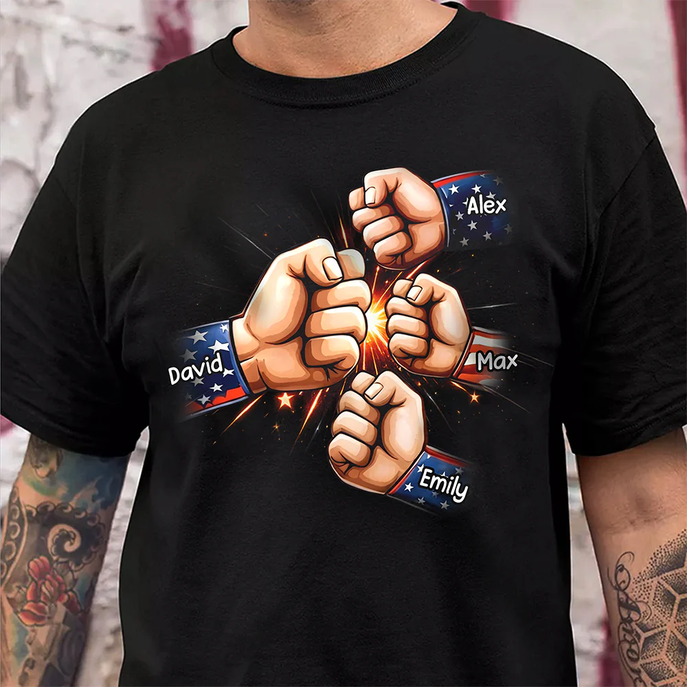 Personalized Best American Dad Ever Back & Front Dark Shirt CH07 911134 - Image 3