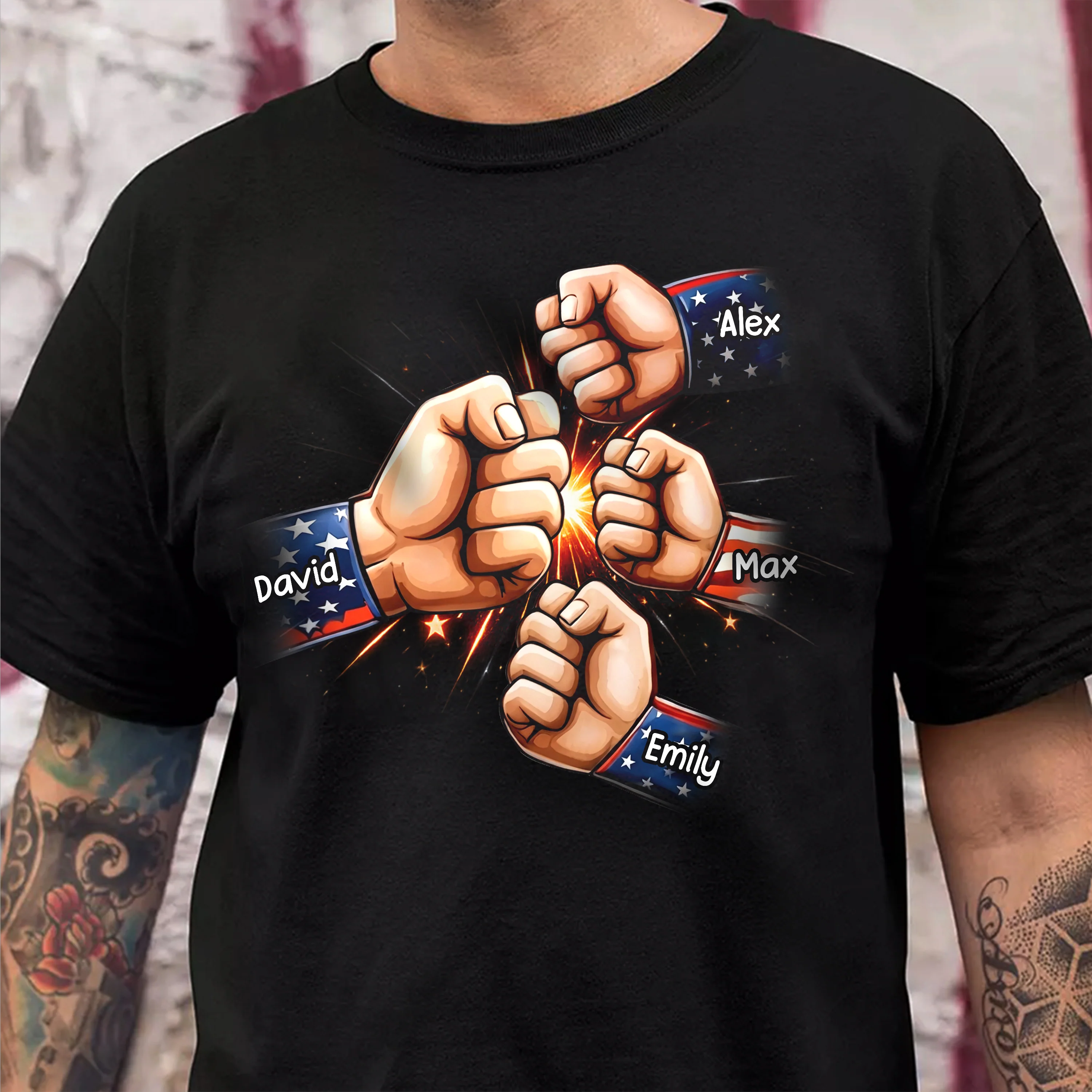 Personalized Best American Dad Ever Back & Front Dark Shirt CH07 911134 - Image 6