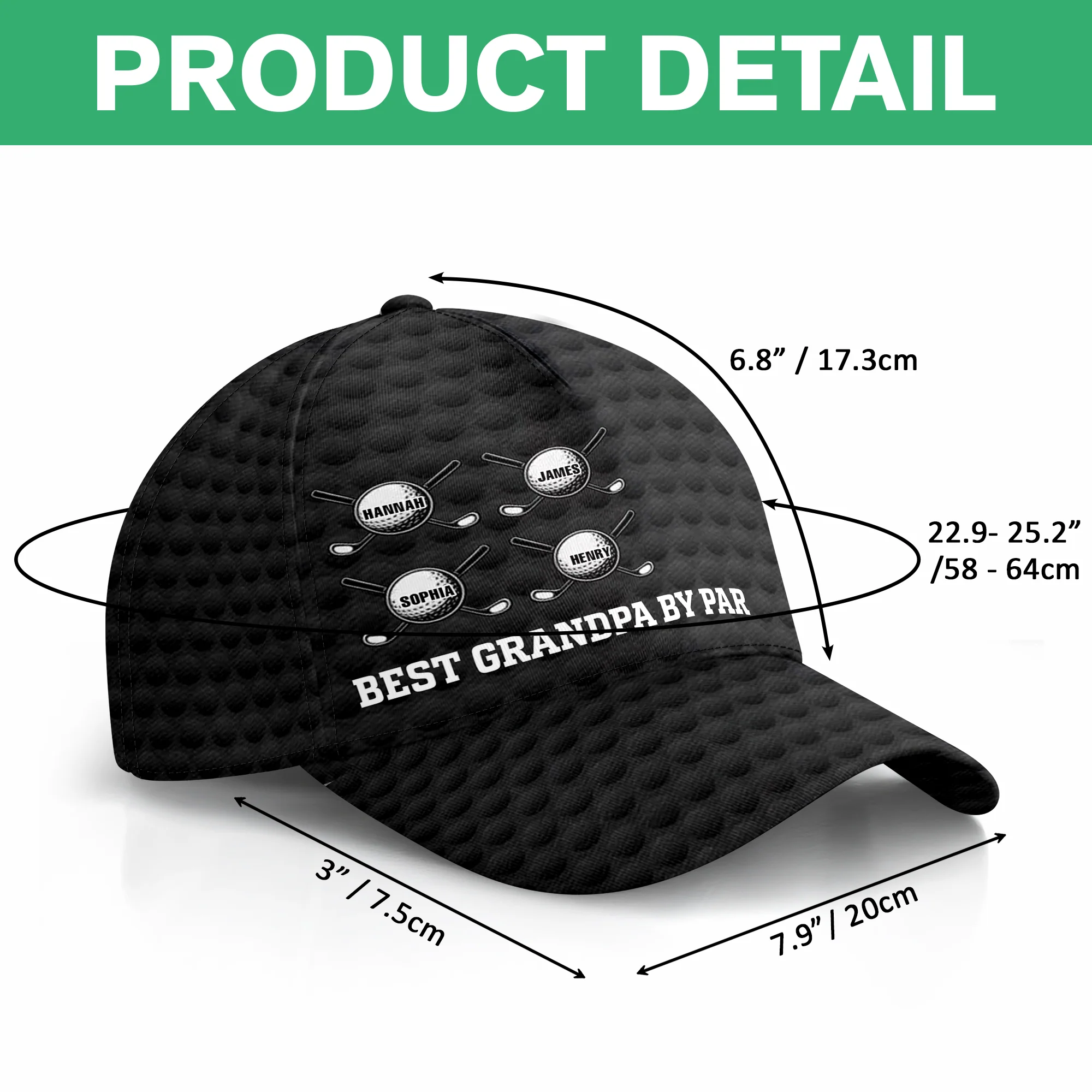 Personalized Best Dad By Par Golf Classic Cap Gifts For Dad, Grandpa TH10 169815 - Image 7