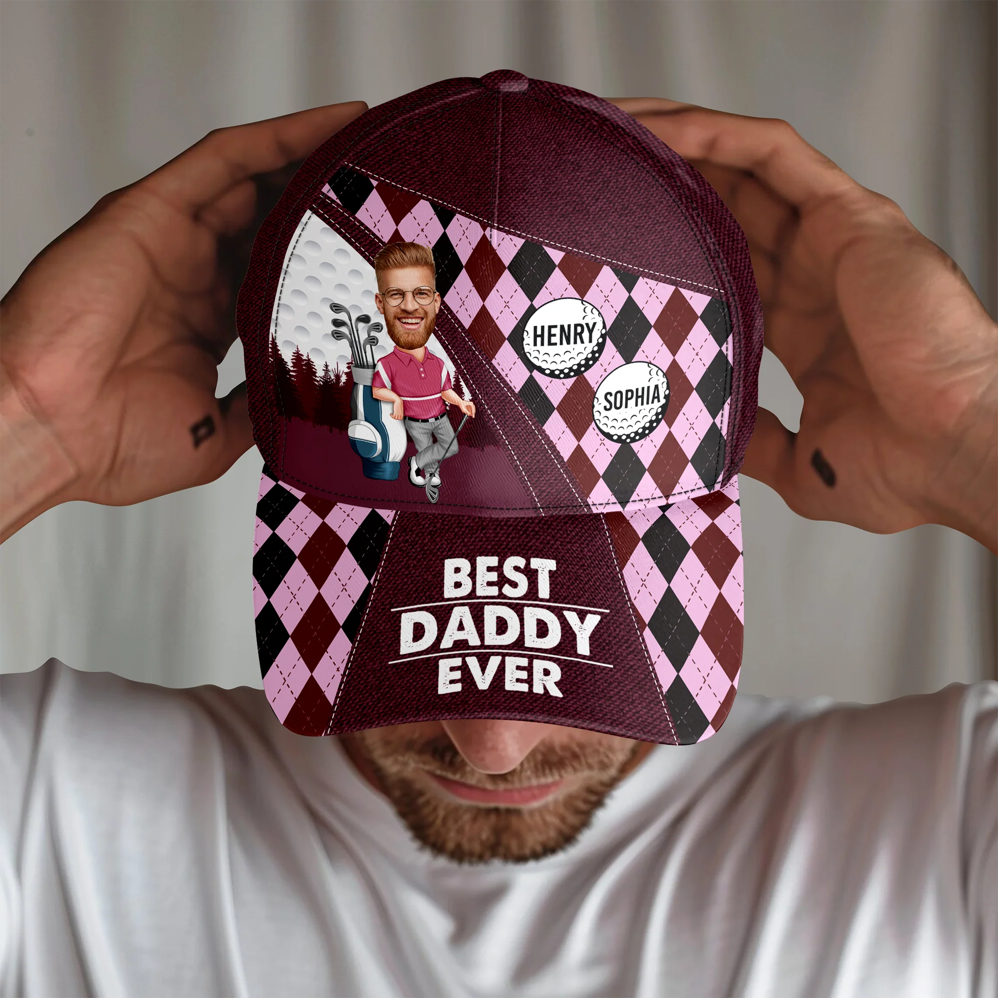 Personalized Best Daddy By Par Golf Classic Cap Father's Day Gift for Golf Lovers LM32 669003 - Image 3