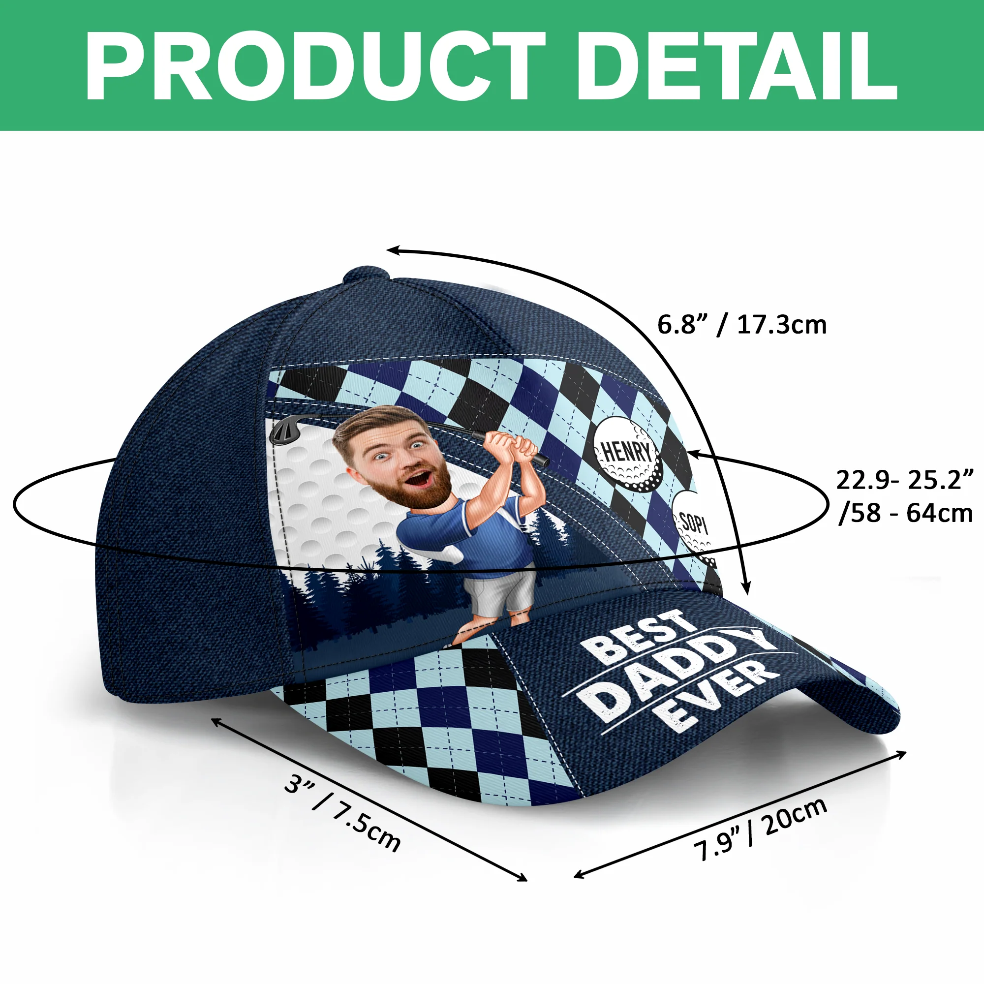 Personalized Best Daddy By Par Golf Classic Cap Father's Day Gift for Golf Lovers LM32 669003 - Image 7