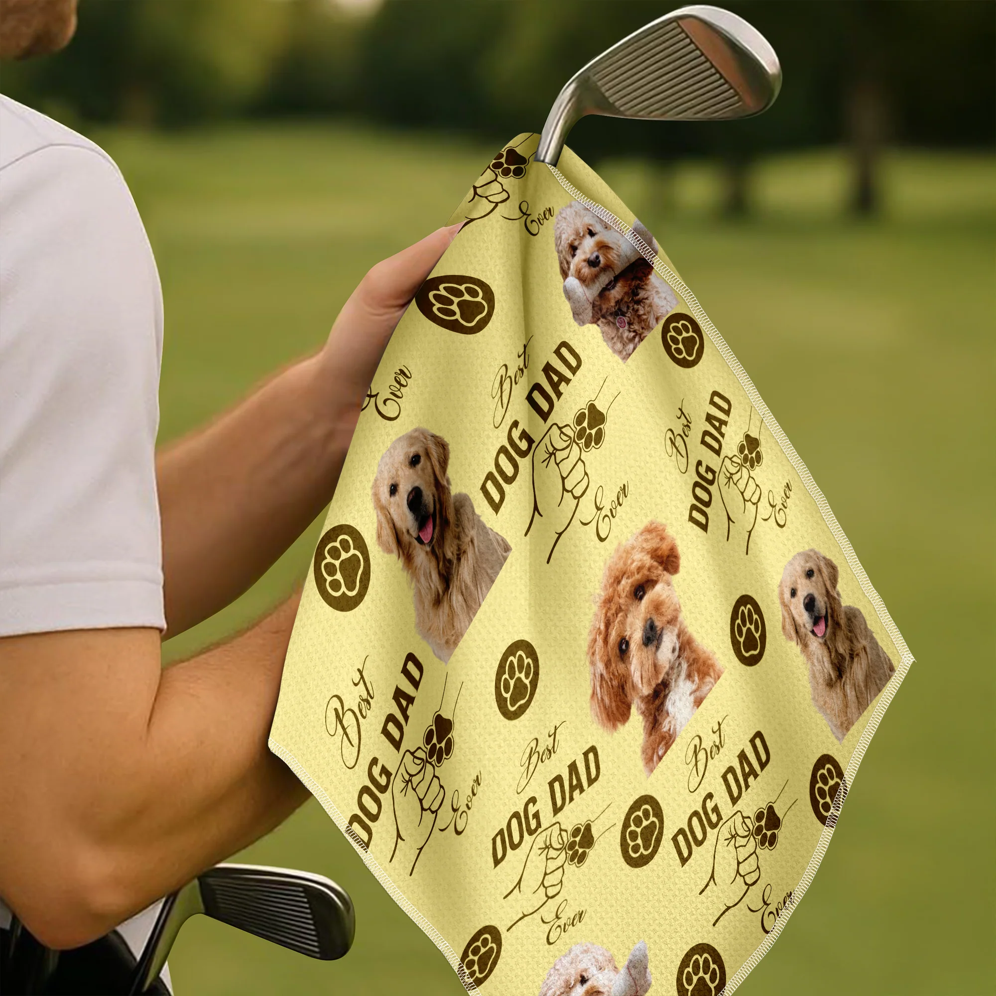 Custom Photo Best Dog Dad/Dog Mom Ever Golf Towel HO82 894262 - Image 5