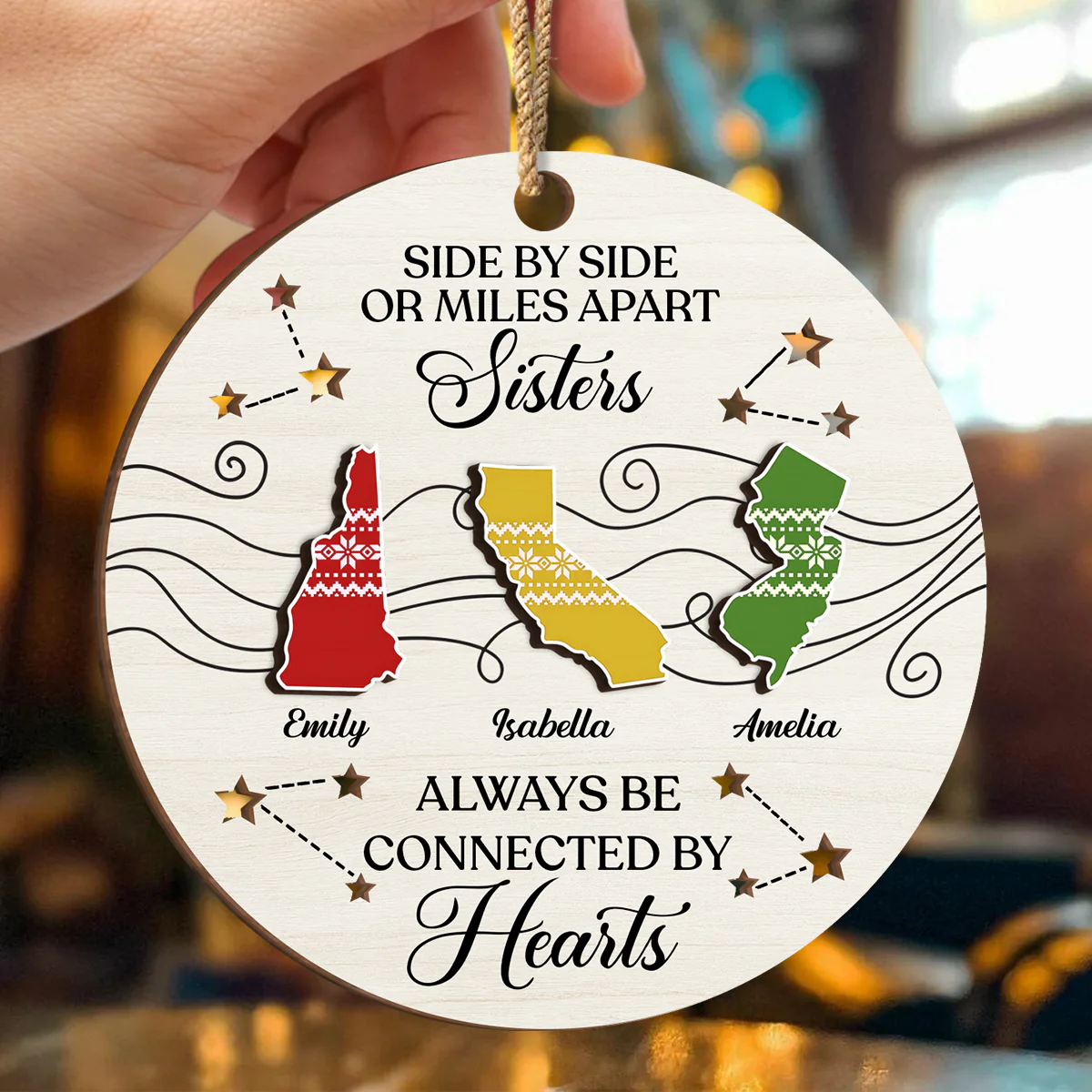 Personalized Best Friend Christmas Birthday 2-Layer Wooden Ornament Gifts For Women, Besties, Sisters, BFF TH10 894917 - Image 2