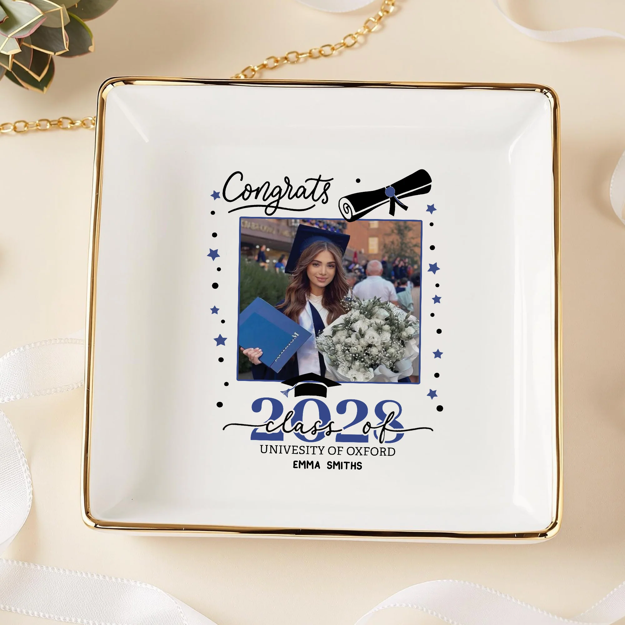 Personalized Congrats Class Of 2026 Graduation Photo Jewelry Dish HO82 901648 - Image 4
