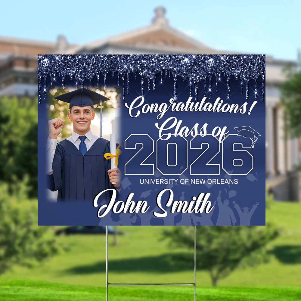 Personalized Congratulations Class Of 2026 Photo Graduation Yard Sign HO82 901378 - Image 2