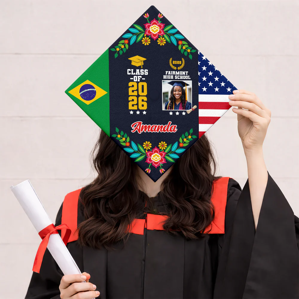 Personalized Country Flag Graduation Cap Topper Class of 2026 Gift CH07 910900 - Image 3