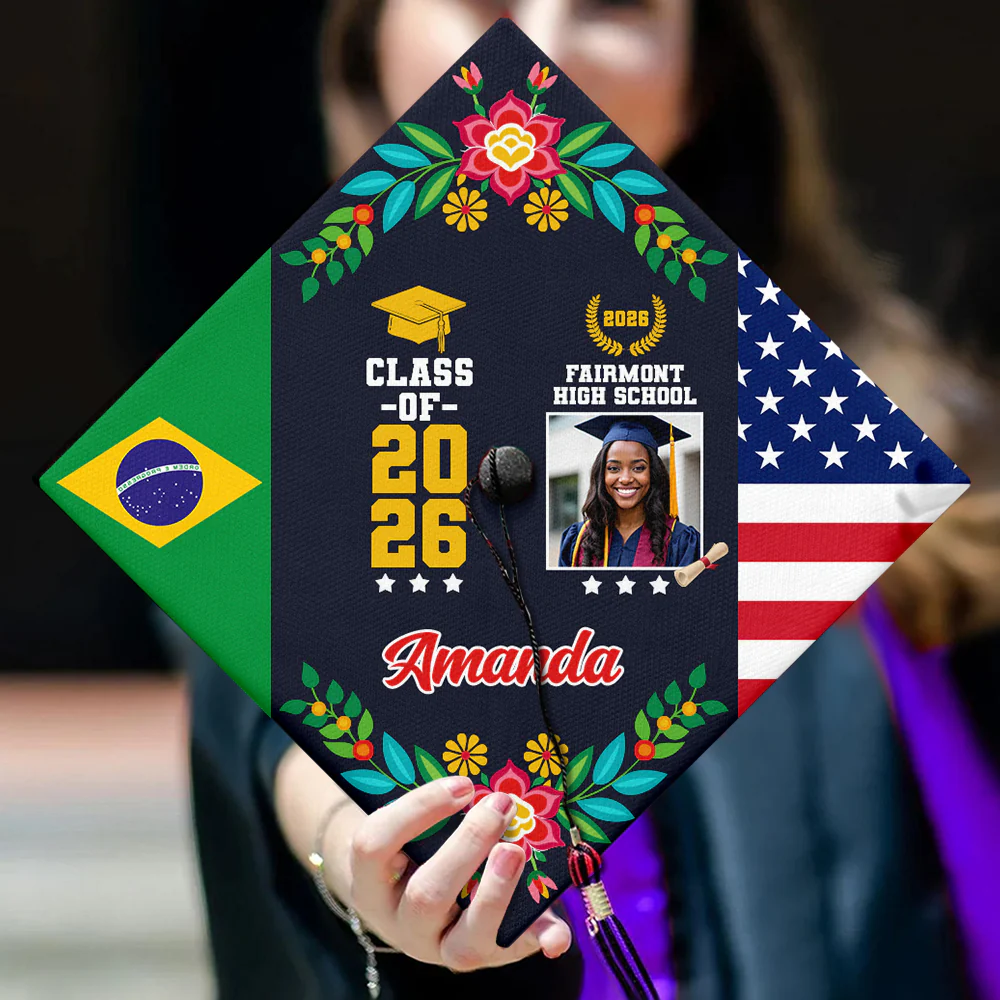 Personalized Country Flag Graduation Cap Topper Class of 2026 Gift CH07 910900 - Image 6